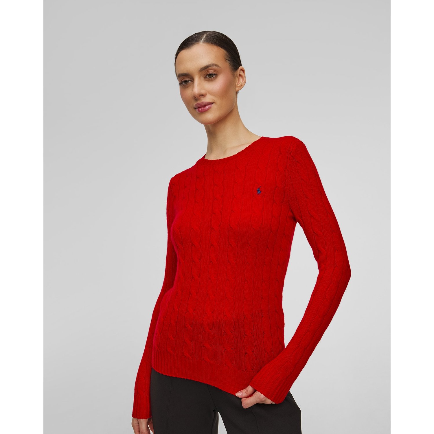 Czerwony Sweter Wełniany Damski Polo Ralph Lauren