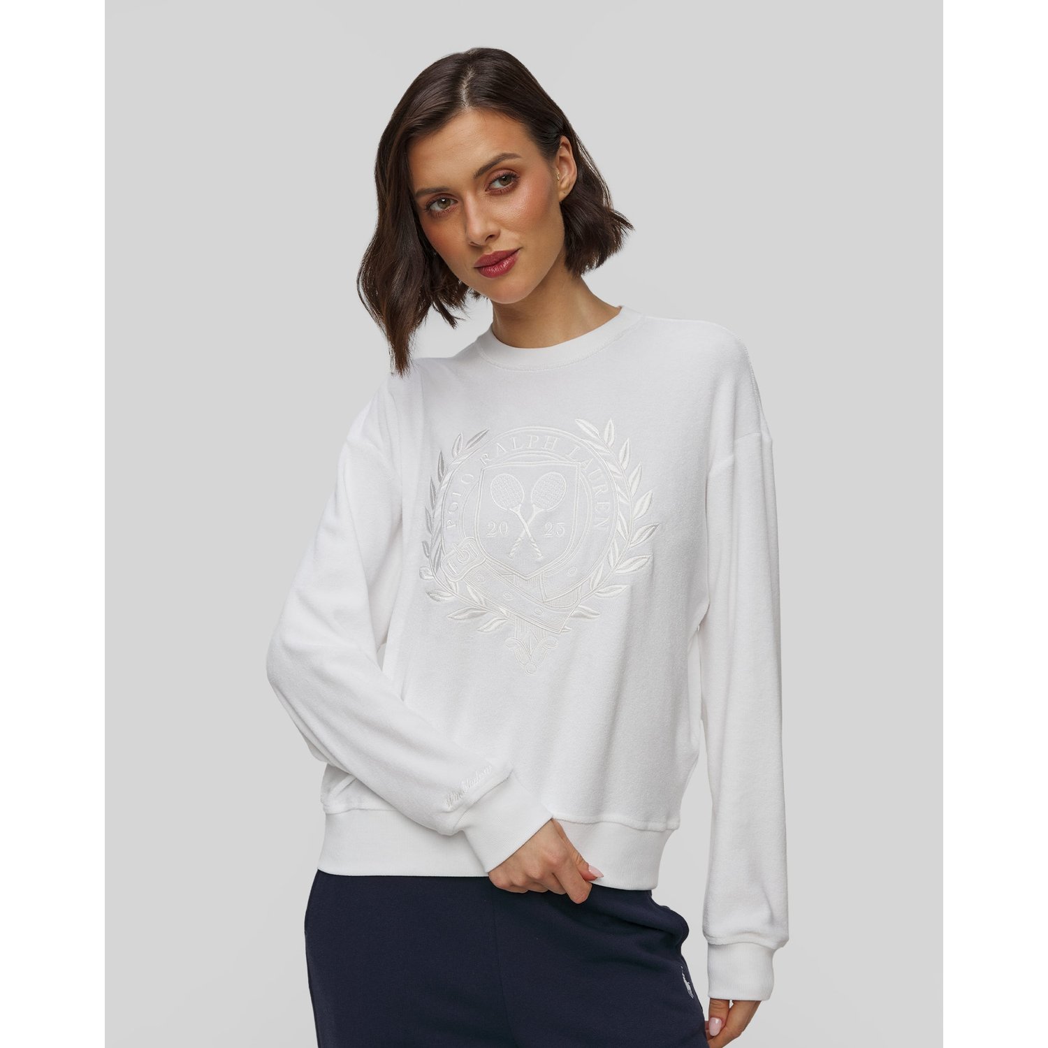 Biała Bluza Damska Polo Ralph Lauren Terry