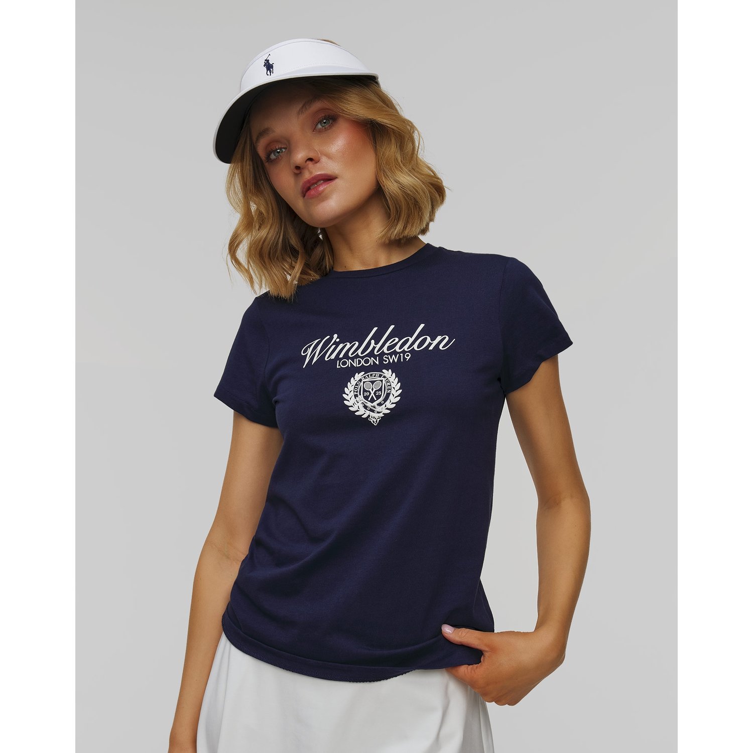 Granatowy T-shirt Damski Polo Ralph Lauren