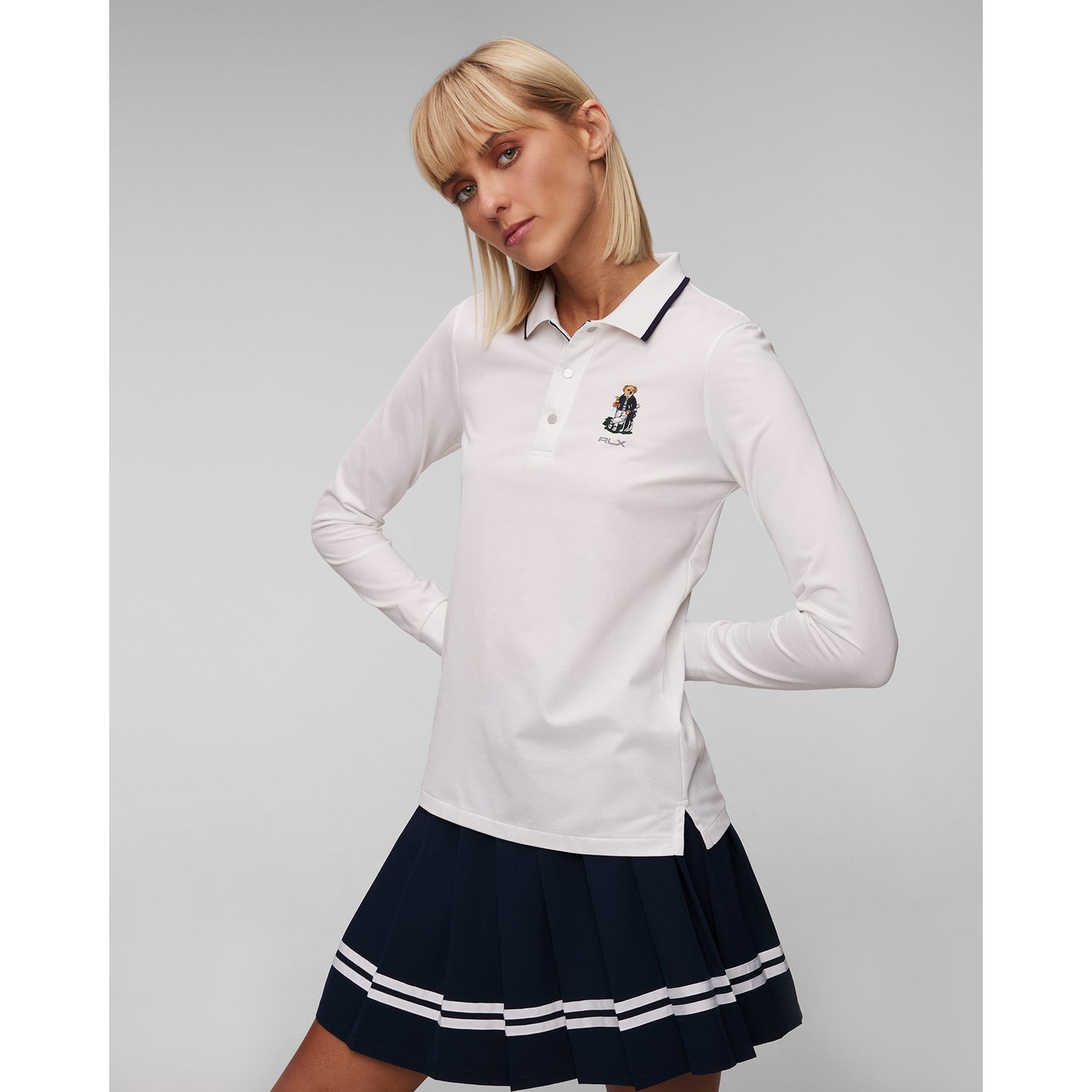 Białe Polo Z Długim Rękawem Damskie Ralph Lauren Rlx Golf