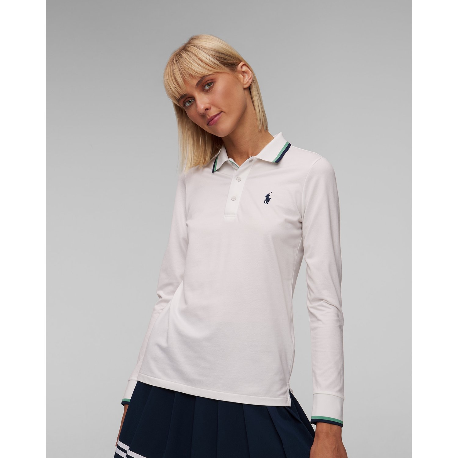 Białe Polo Damskie Z Długim Rękawem Ralph Lauren Rlx Golf