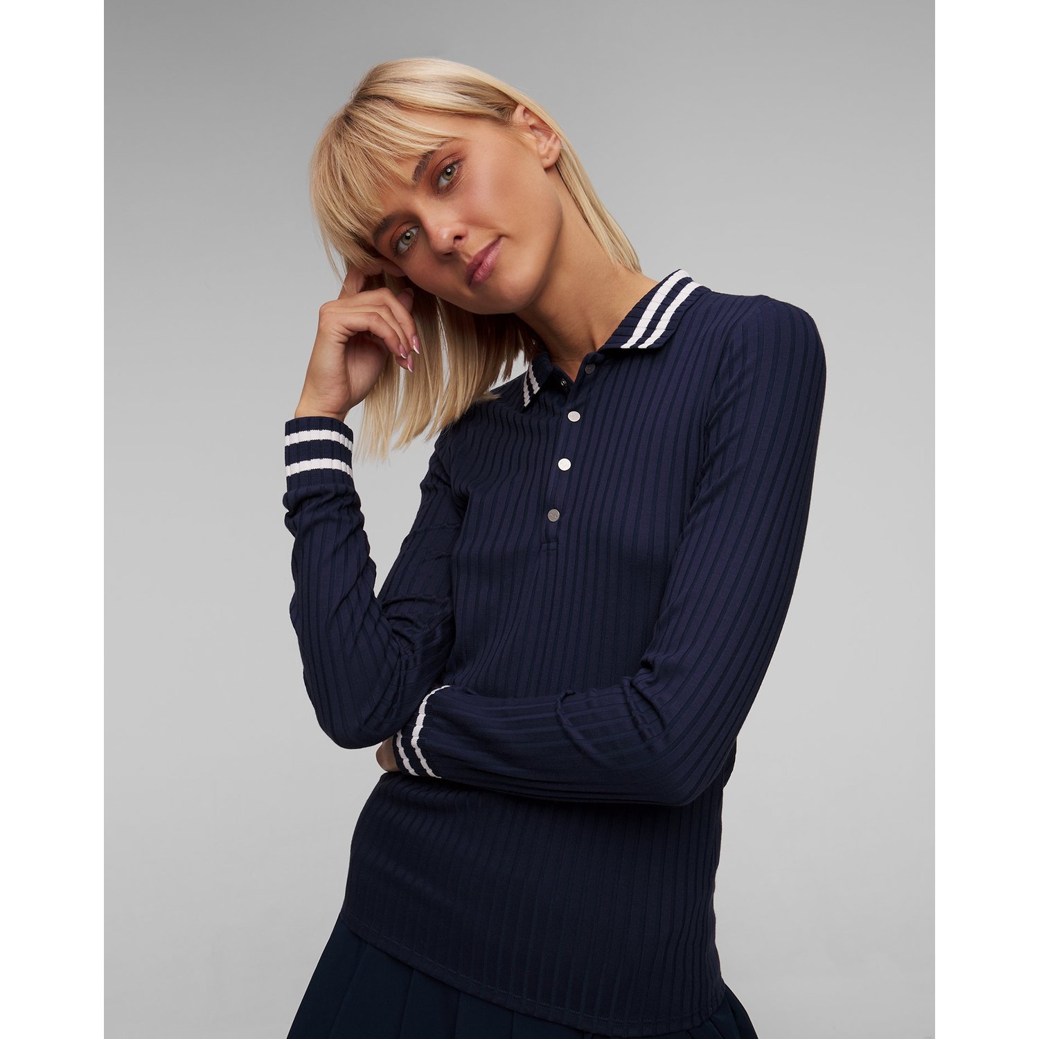 Granatowe Polo Z Długim Rękawem Damskie Ralph Lauren Rlx Golf