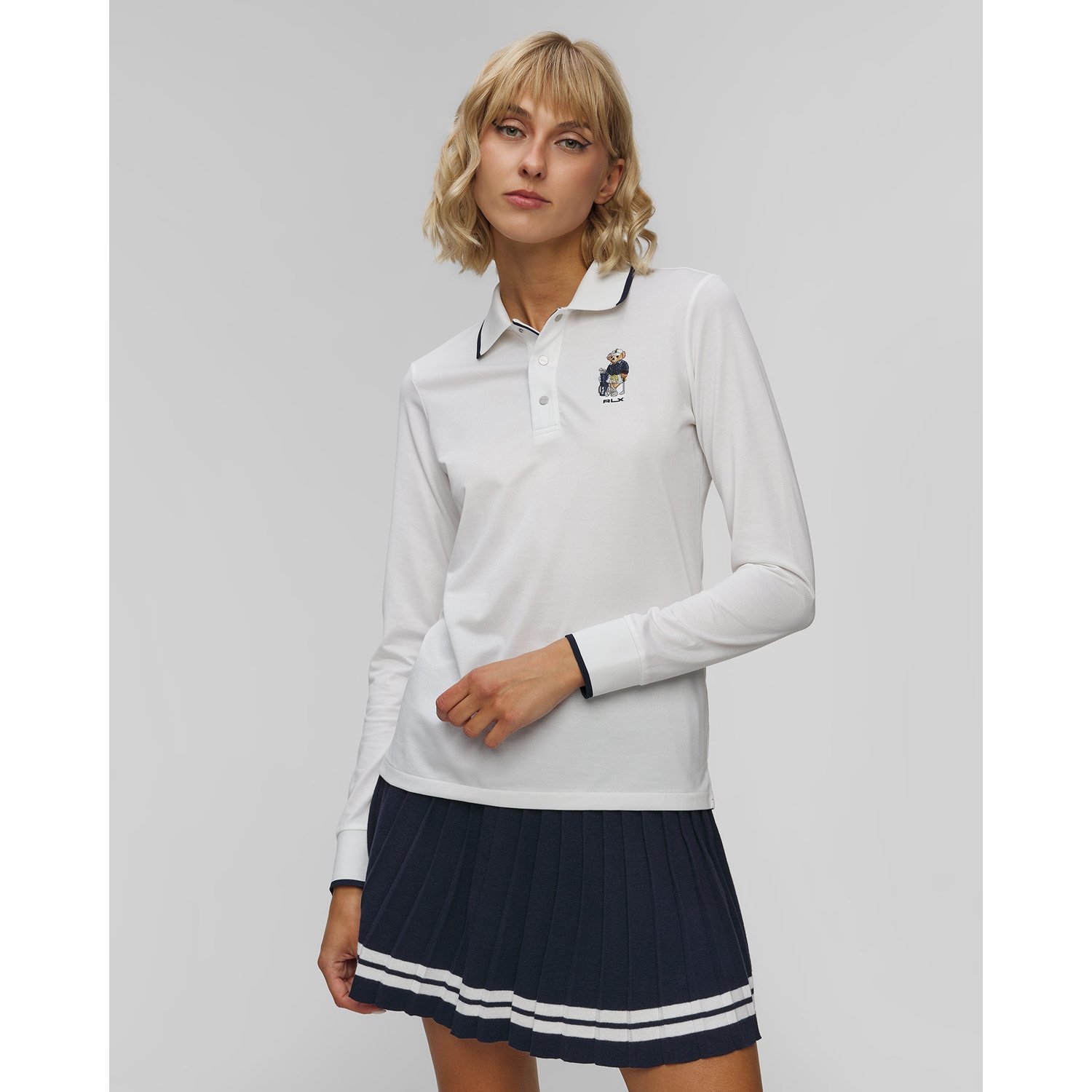 Białe Polo Z Długim Rękawem Damskie Rlx Ralph Lauren