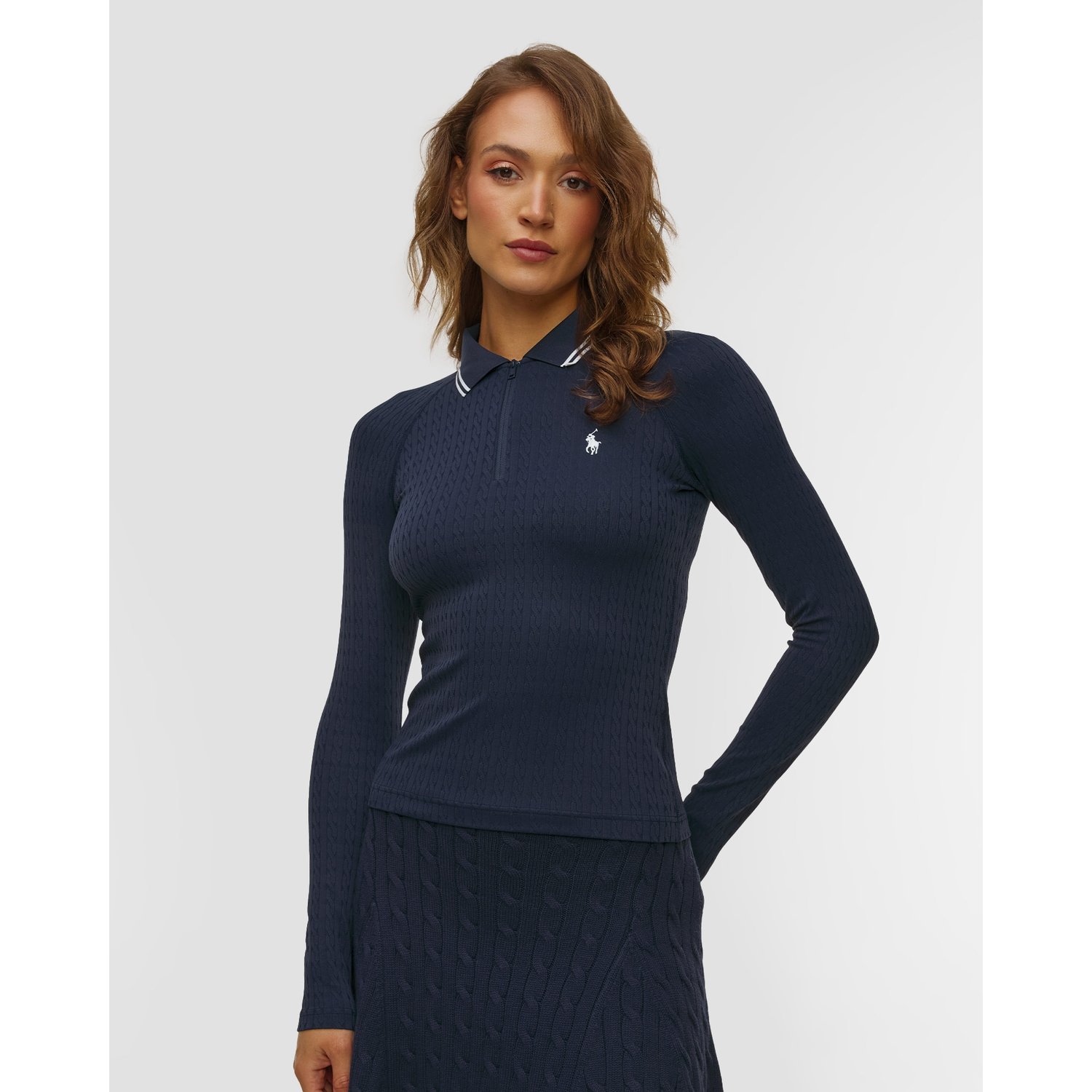 Dzianinowe Polo Z Długim Rękawem Damskie Rlx Ralph Lauren