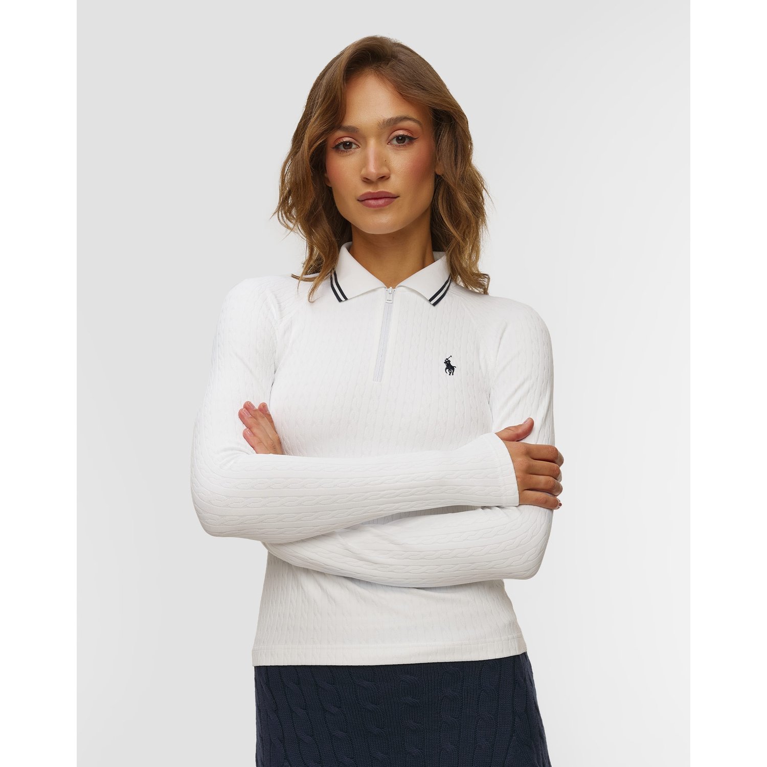 Dzianinowe Polo Z Długim Rękawem Damskie Rlx Ralph Lauren