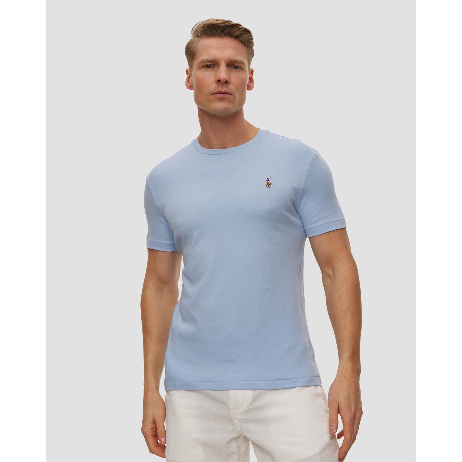 Niebieski T-shirt Męski Polo Ralph Lauren