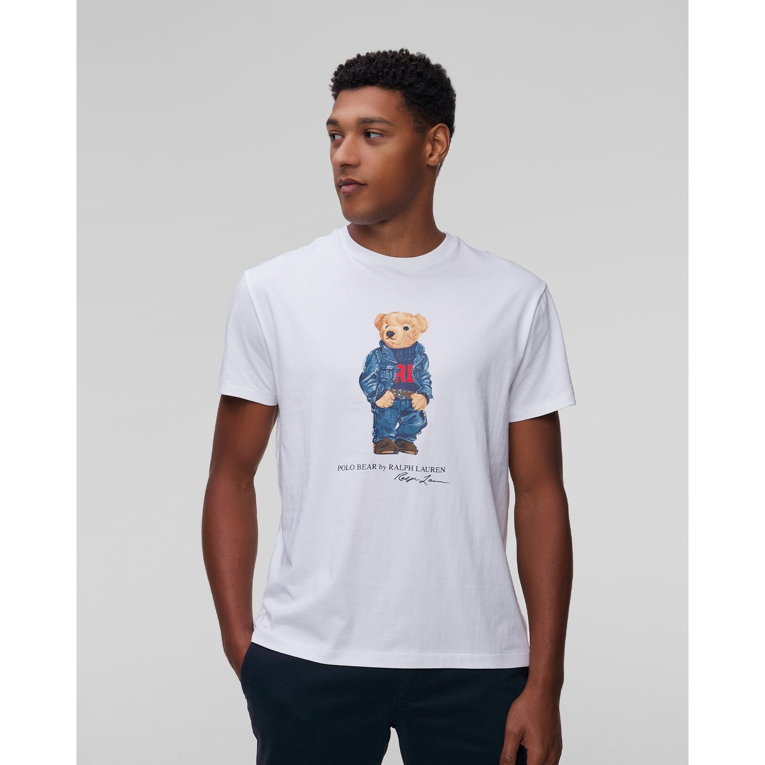Błękitny T-shirt Męski Polo Ralph Lauren