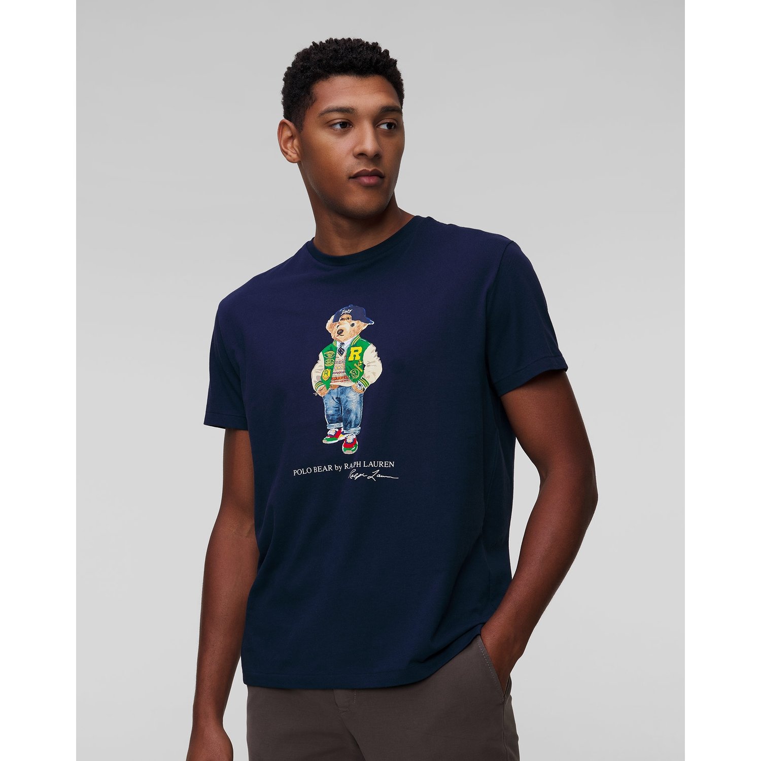 Granatowy T-shirt Męski Polo Ralph Lauren