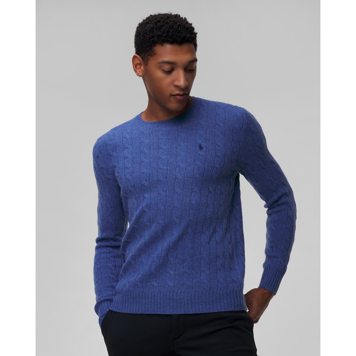 Niebieski Sweter Wełniany Męski Polo Ralph Lauren