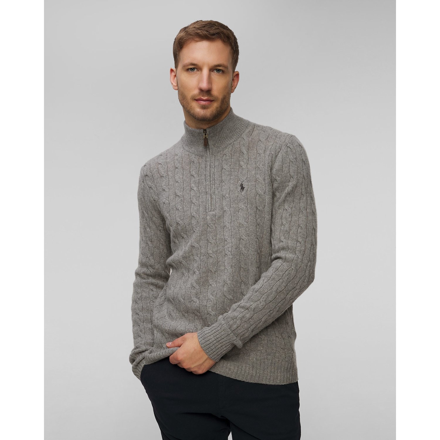 Szary Sweter Wełniany Męski Polo Ralph Lauren