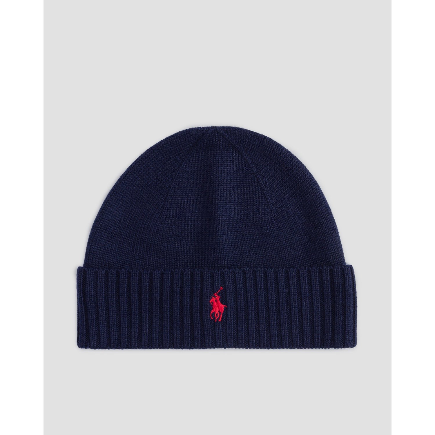 Granatowa Czapka Wełniana Męska Polo Ralph Lauren