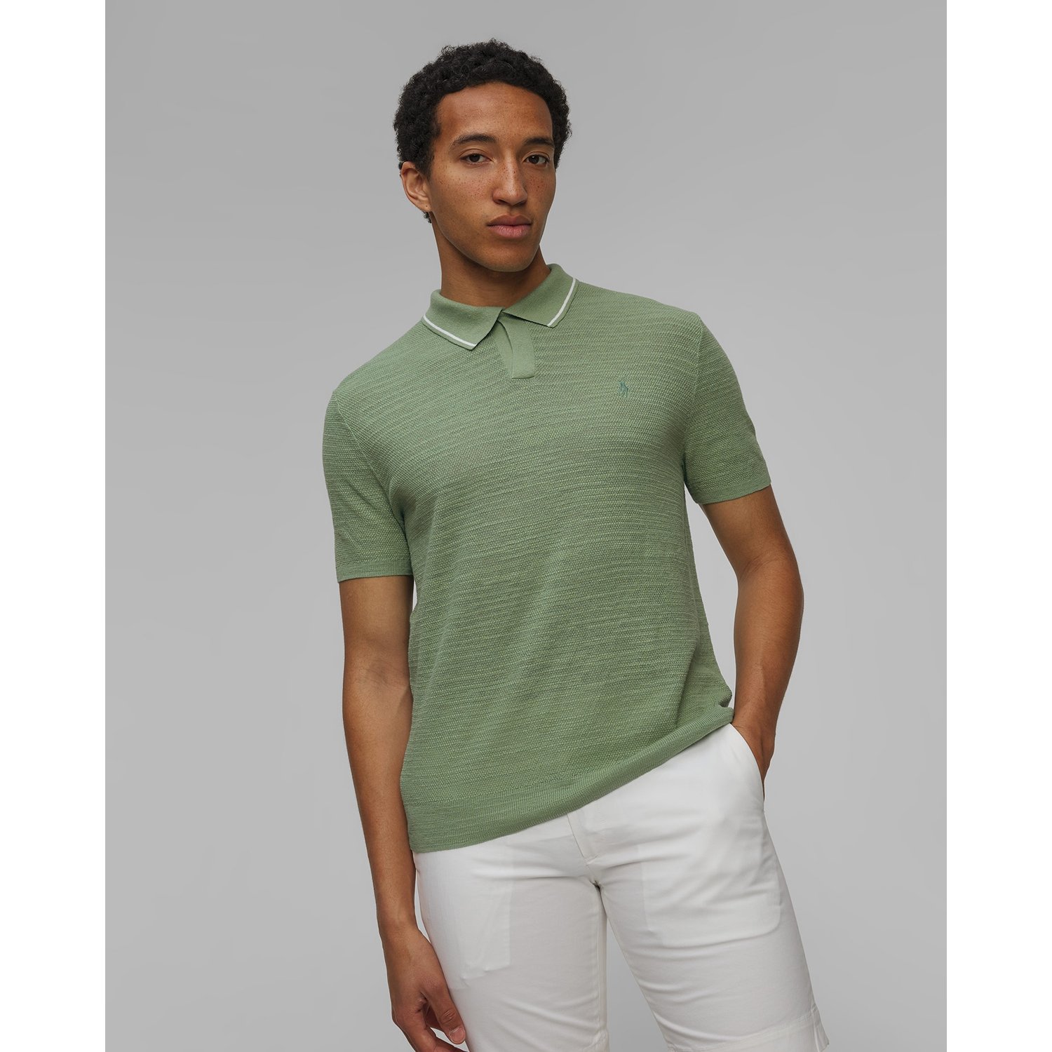 Zielone Polo Z Lnem Męskie Polo Ralph Lauren