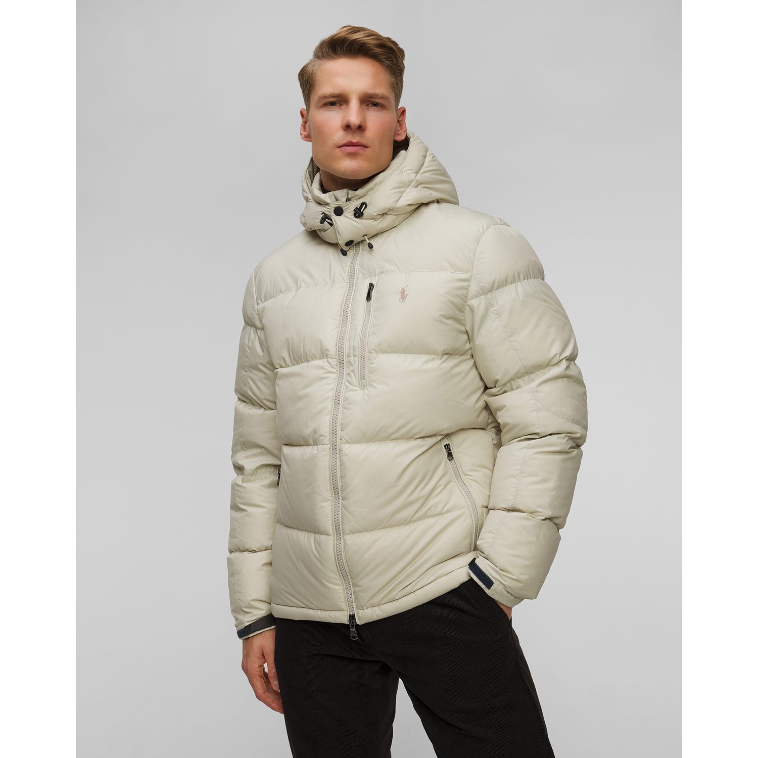 Beżowa Kurtka Puchowa Męska Polo Ralph Lauren