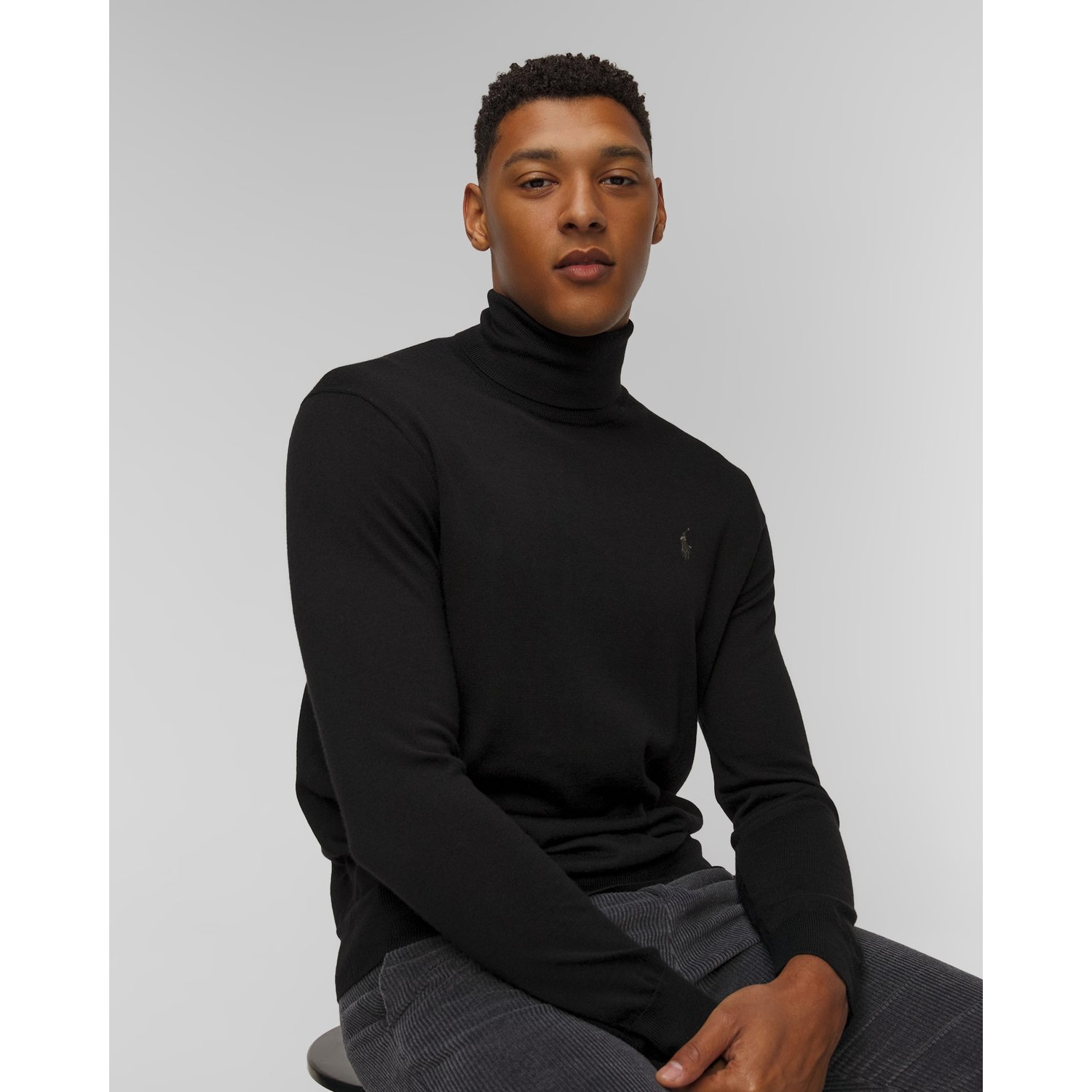 Czarny Golf Wełniany Męski Ralph Lauren