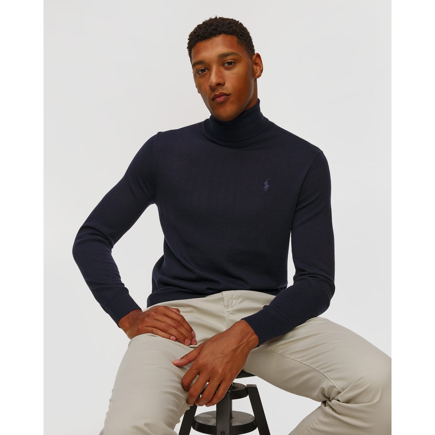 Granatowy Golf Wełniany Męski Polo Ralph Lauren