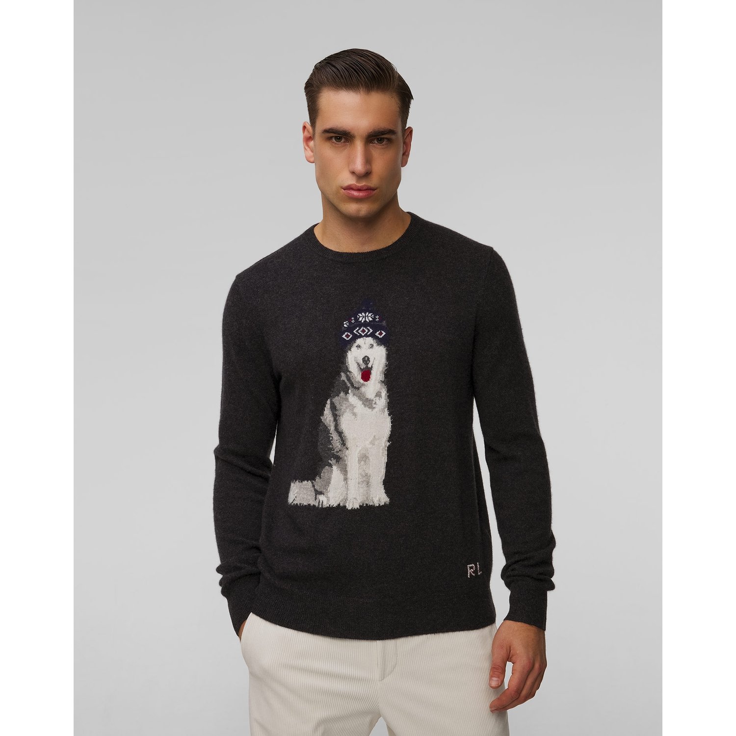 Granatowy Sweter Kaszmirowy Męski Polo Ralph Lauren