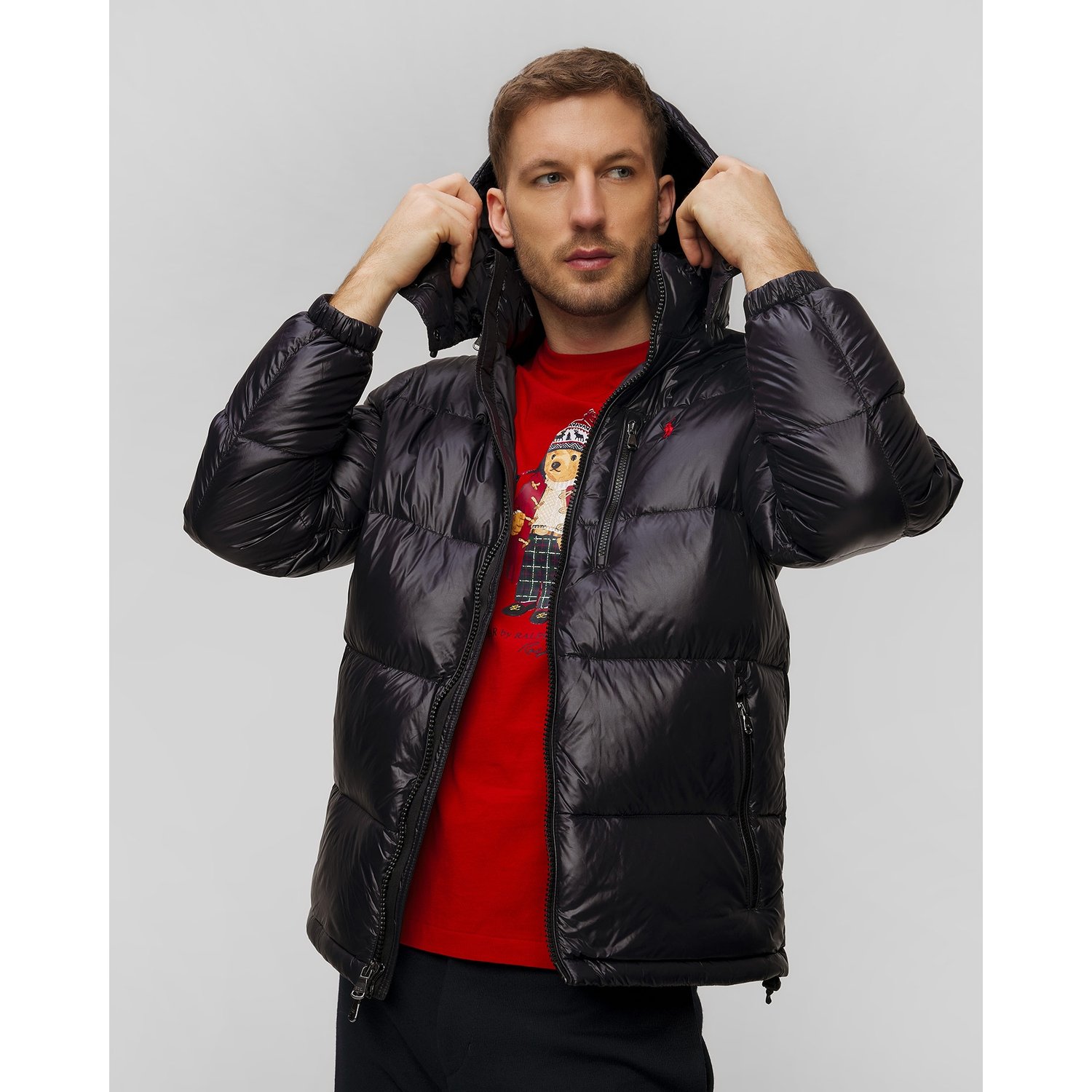 Czarna Kurtka Puchowa Męska Polo Ralph Lauren