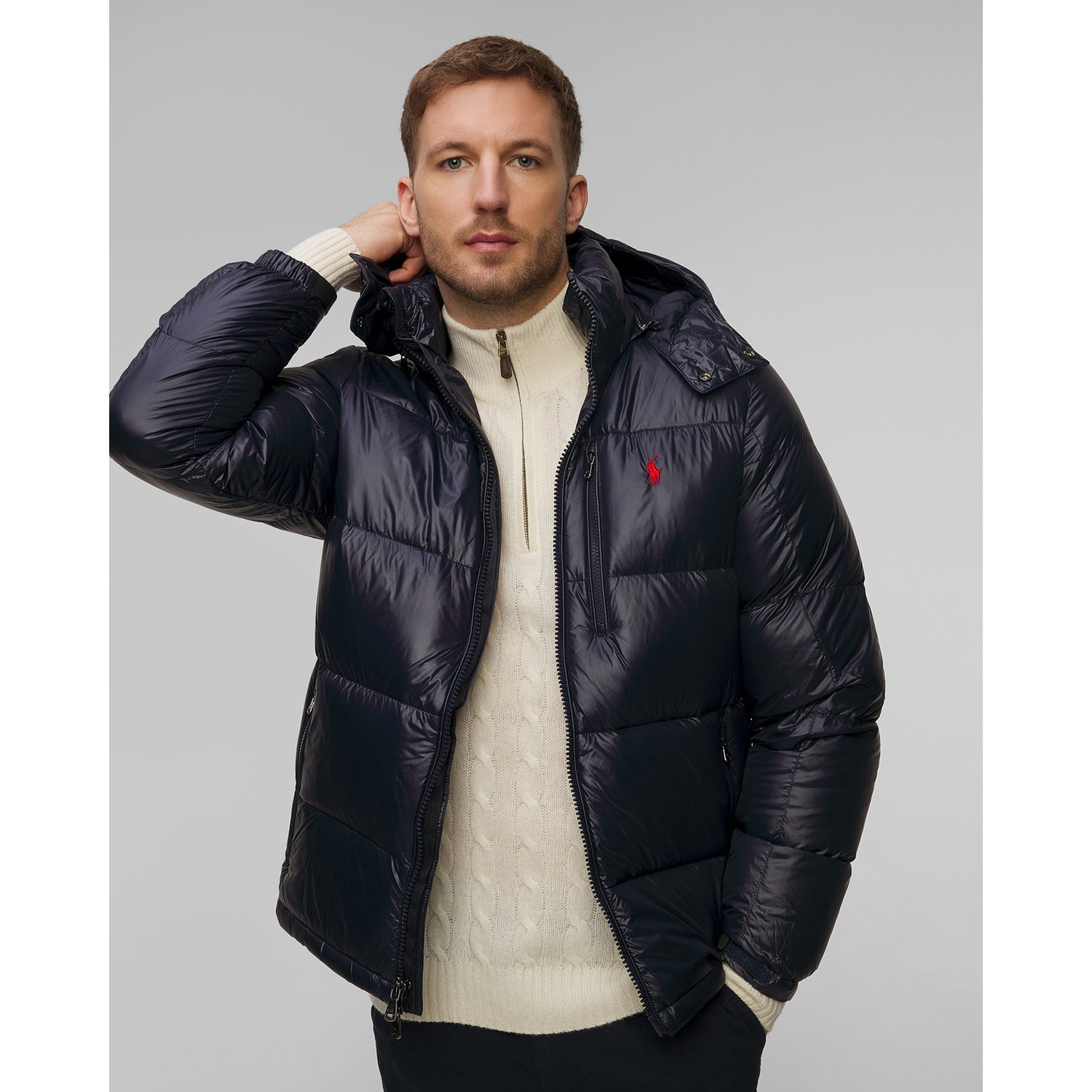 Granatowa Kurtka Puchowa Męska Polo Ralph Lauren