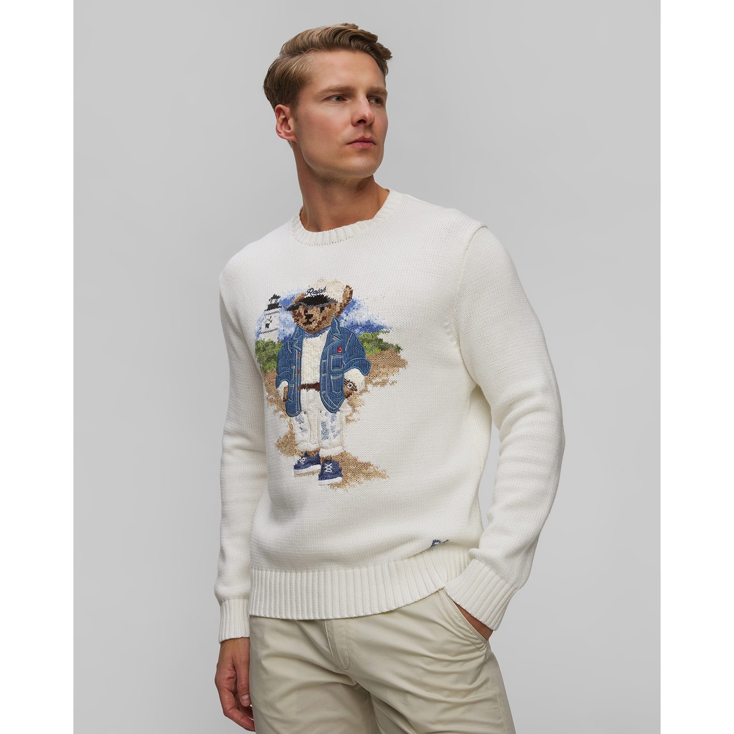 Biały Sweter Męski Polo Ralph Lauren