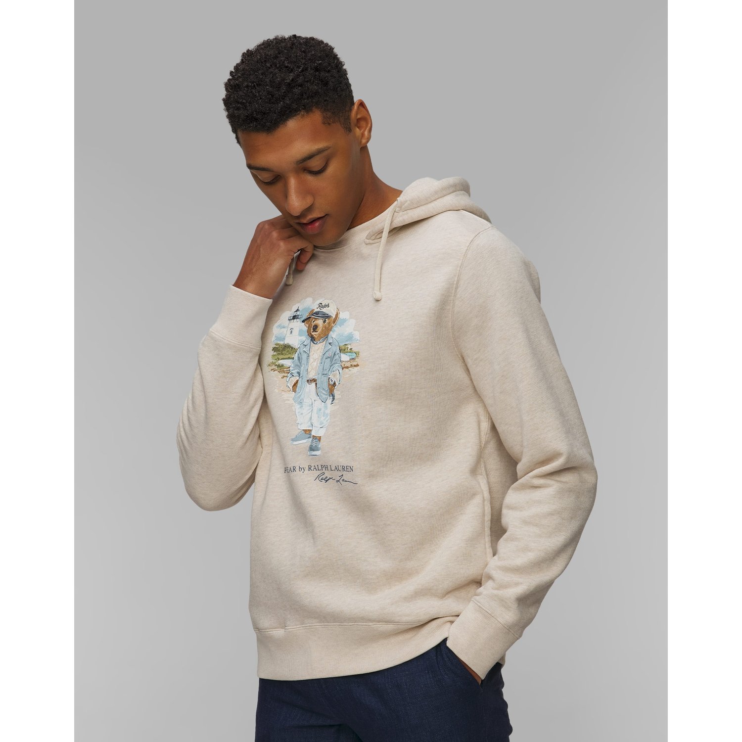 Beżowa bluza z kapturem męska Polo Ralph Lauren