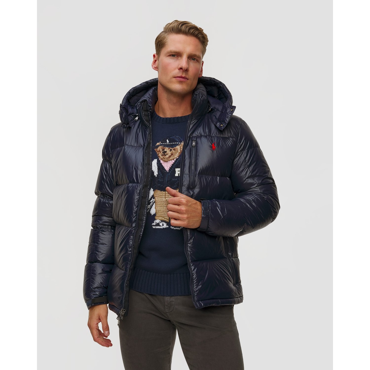 Granatowa Kurtka Puchowa Męska Polo Ralph Lauren