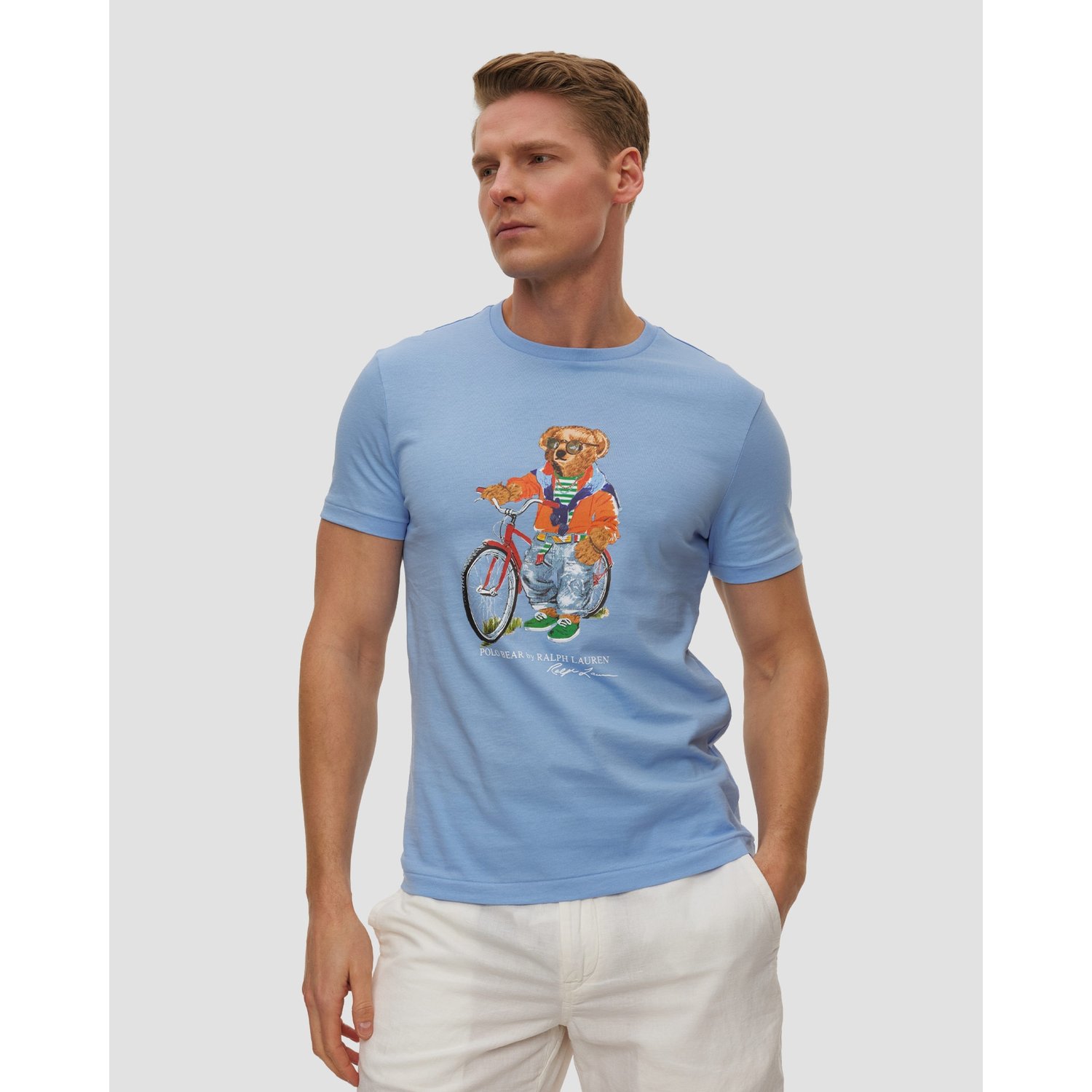 Niebieski T-shirt Męski Polo Ralph Lauren