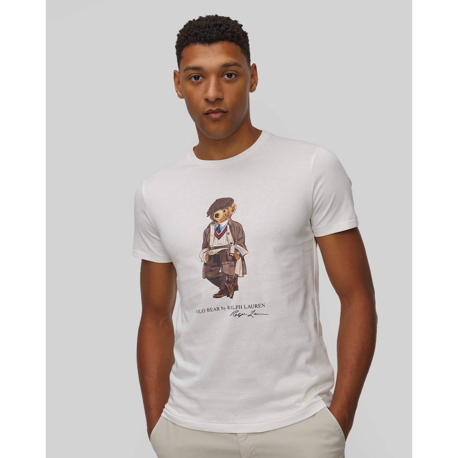 Biały T-shirt Męski Ralph Lauren