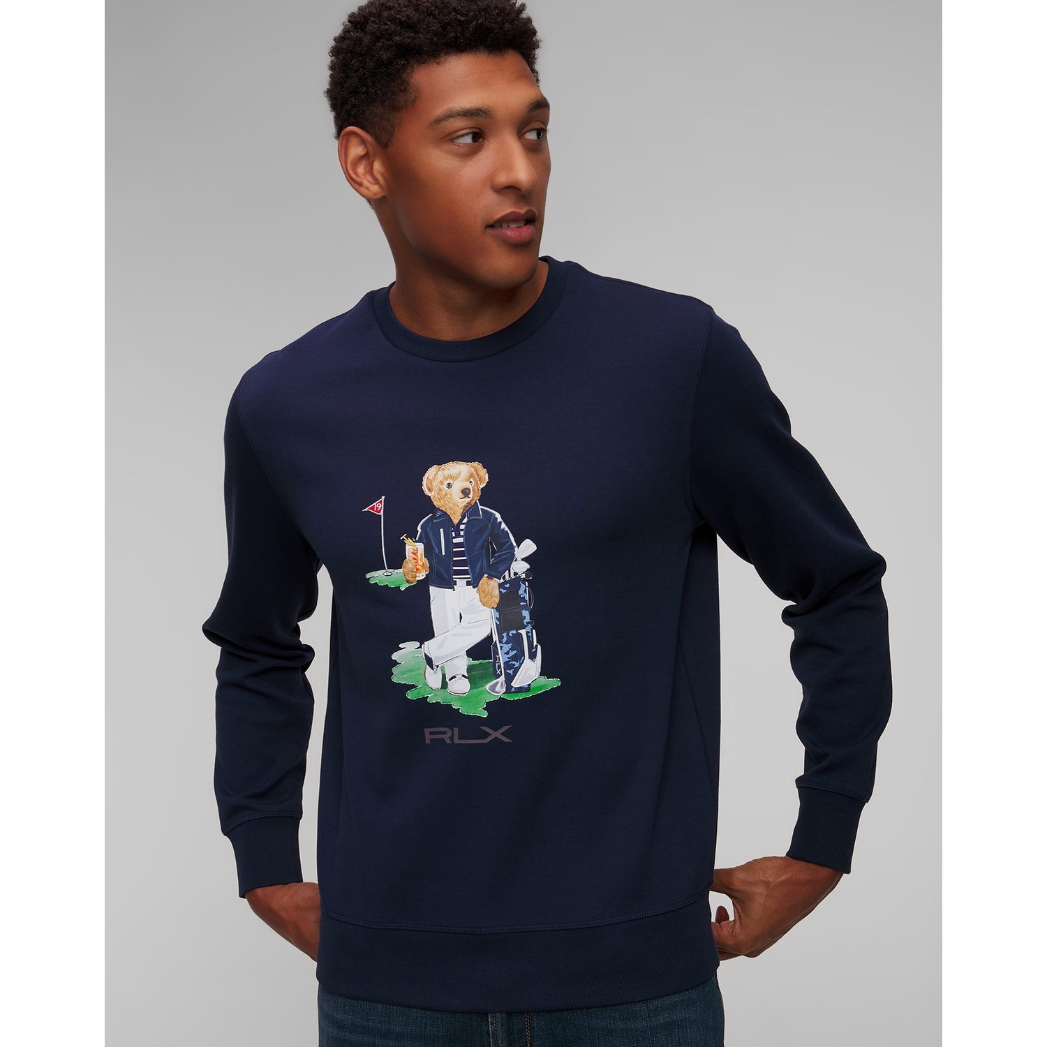 Granatowa Bluza Męska Ralph Lauren Rlx Golf Knit-sweatshirt