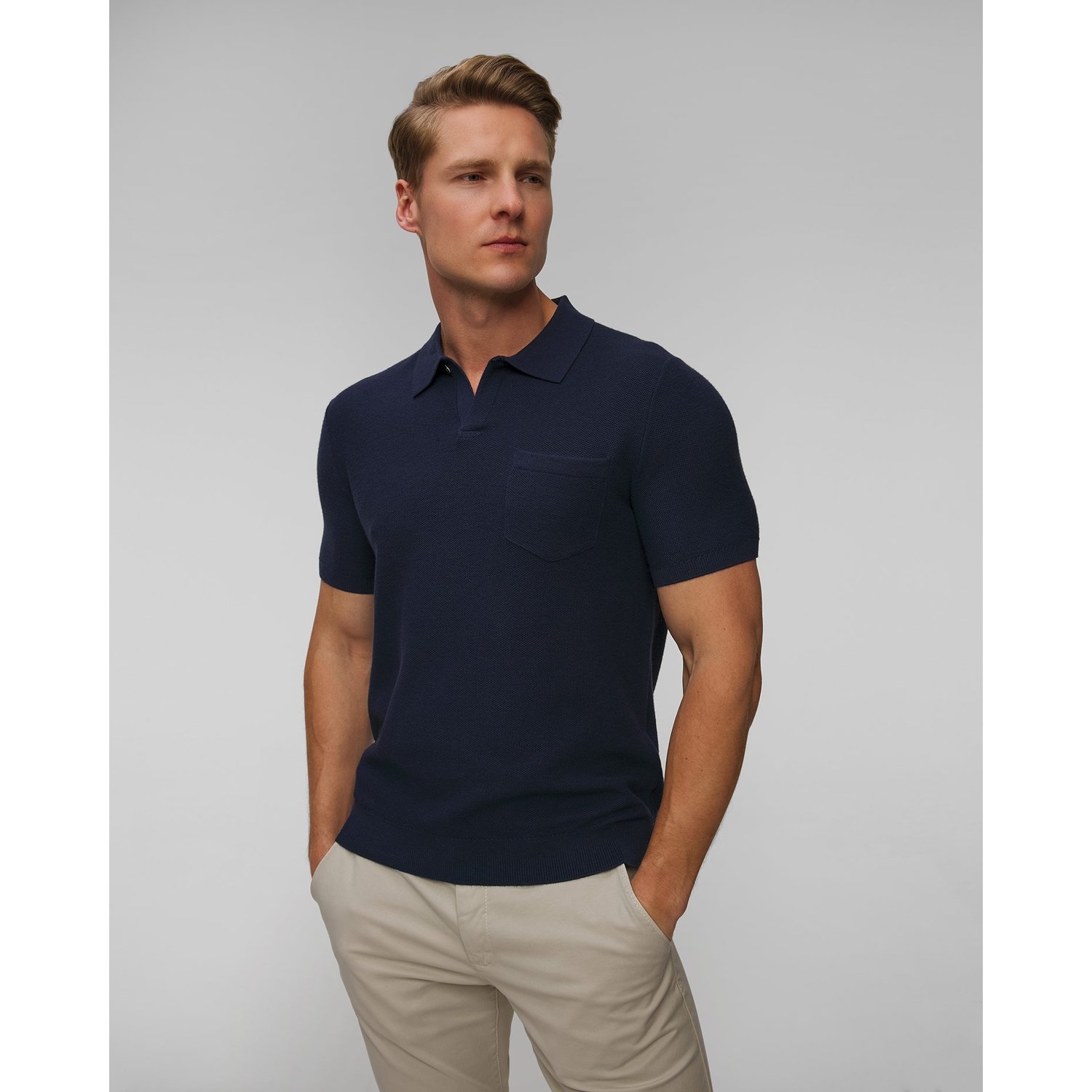 Granatowy Sweter Polo Męski Ralph Lauren Rlx Golf