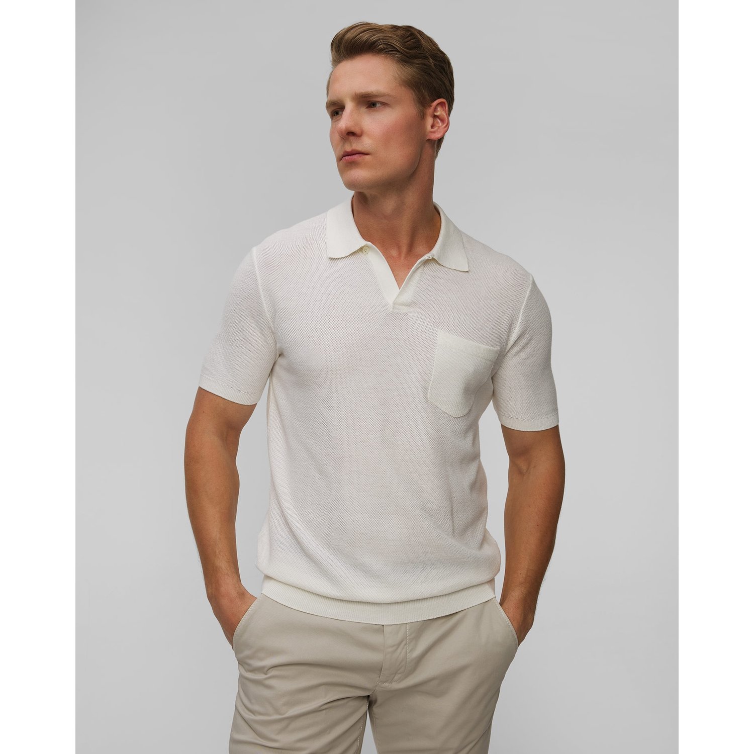 Biały Sweter Polo Męski Ralph Lauren Rlx Golf