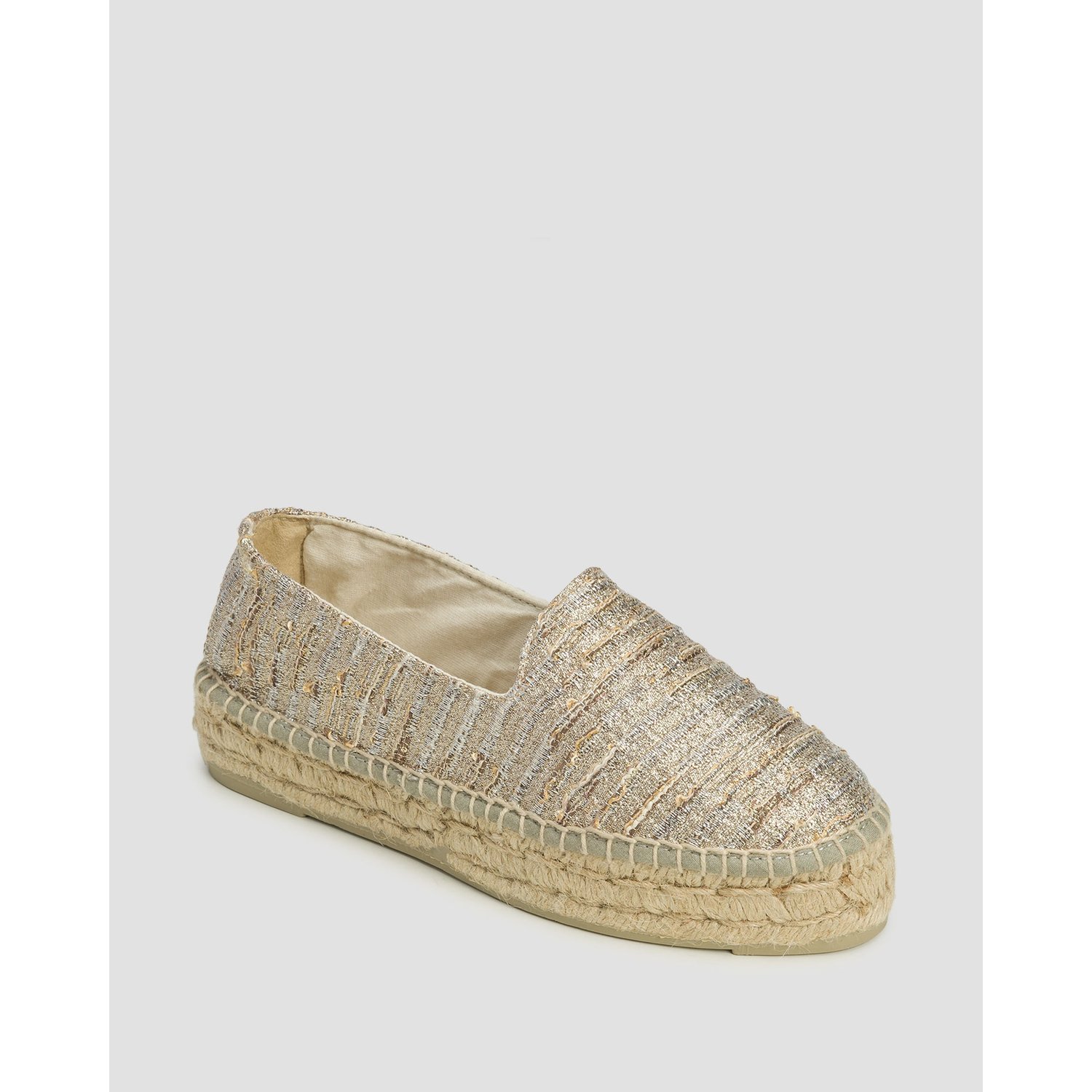 Espadryle Damskie Manebi Double Sole Lurex Cotton Blend Monaco Espadrilles Złote