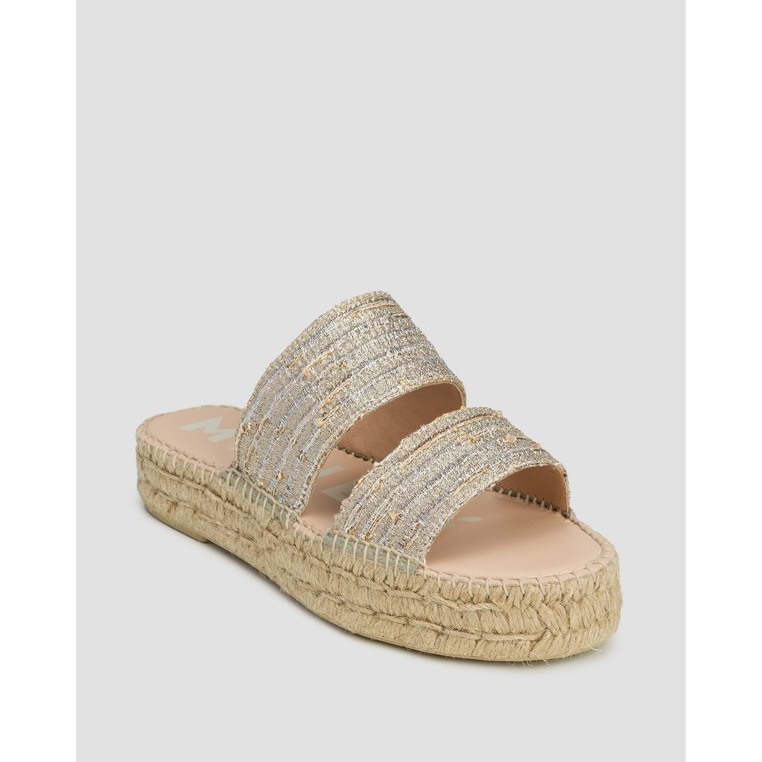 Klapki Damskie Manebi Double Sole 2 Bands Sandals Złote