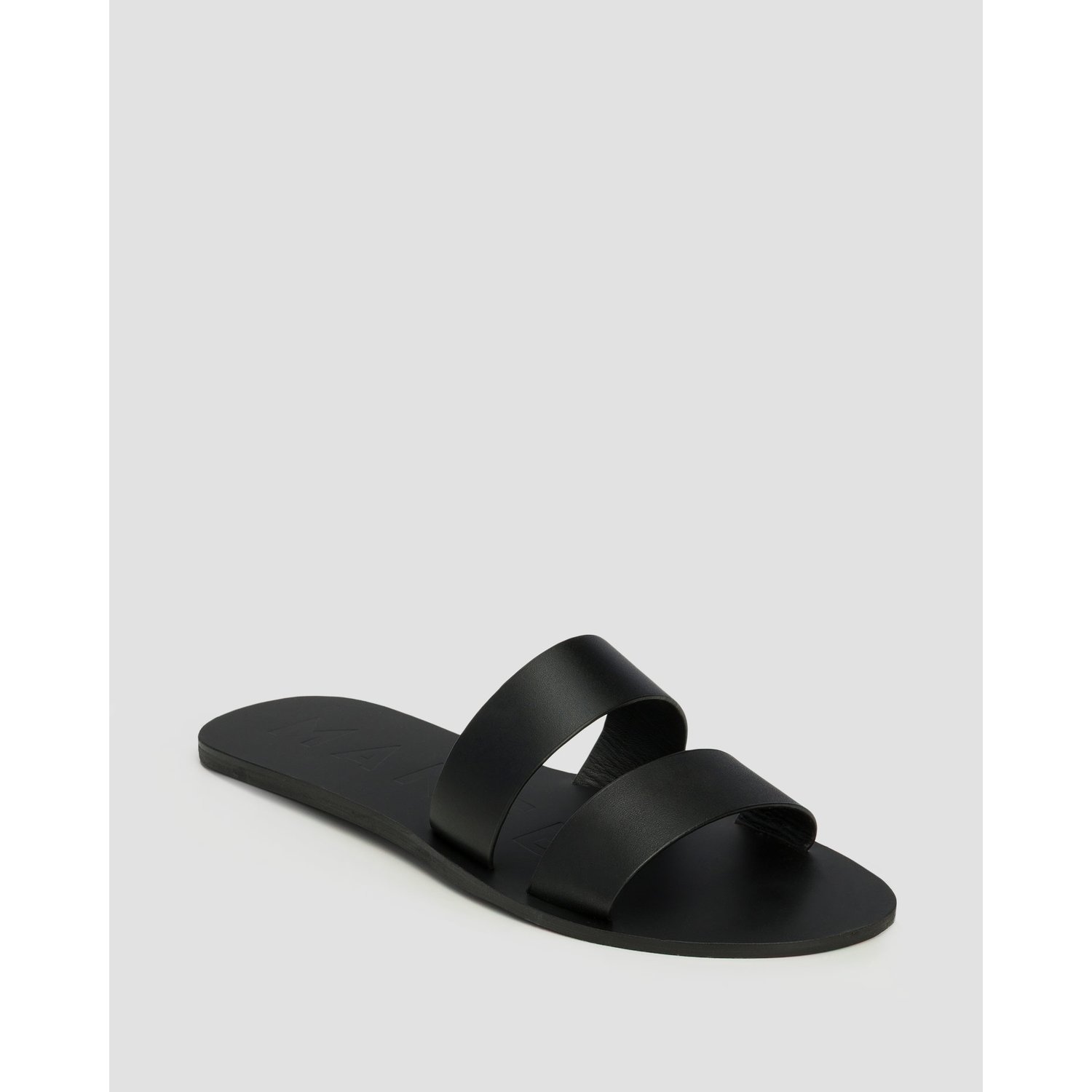 Klapki Damskie Manebi Leather Two Bands Sandals Canyon Czarne