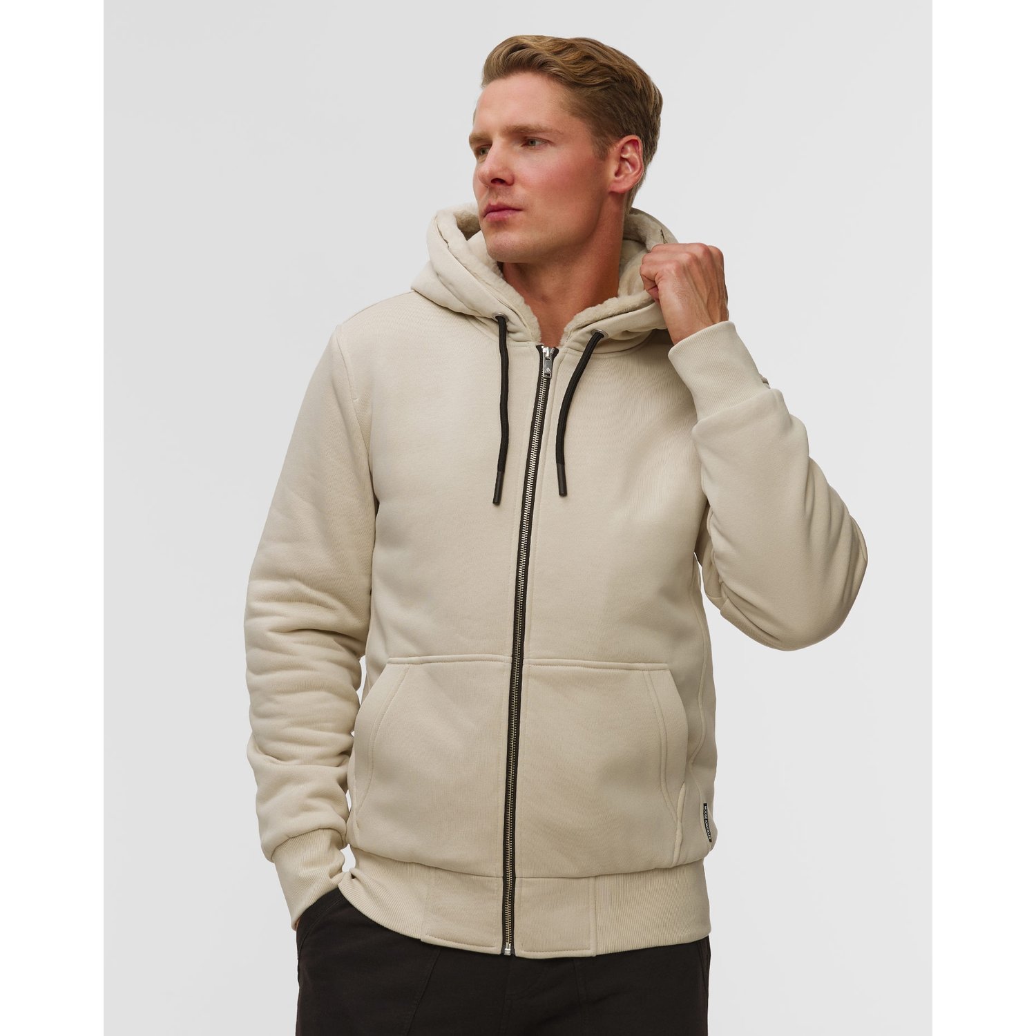 Beżowa Bluza Z Kapturem Męska Moose Knuckles Classic Bunny
