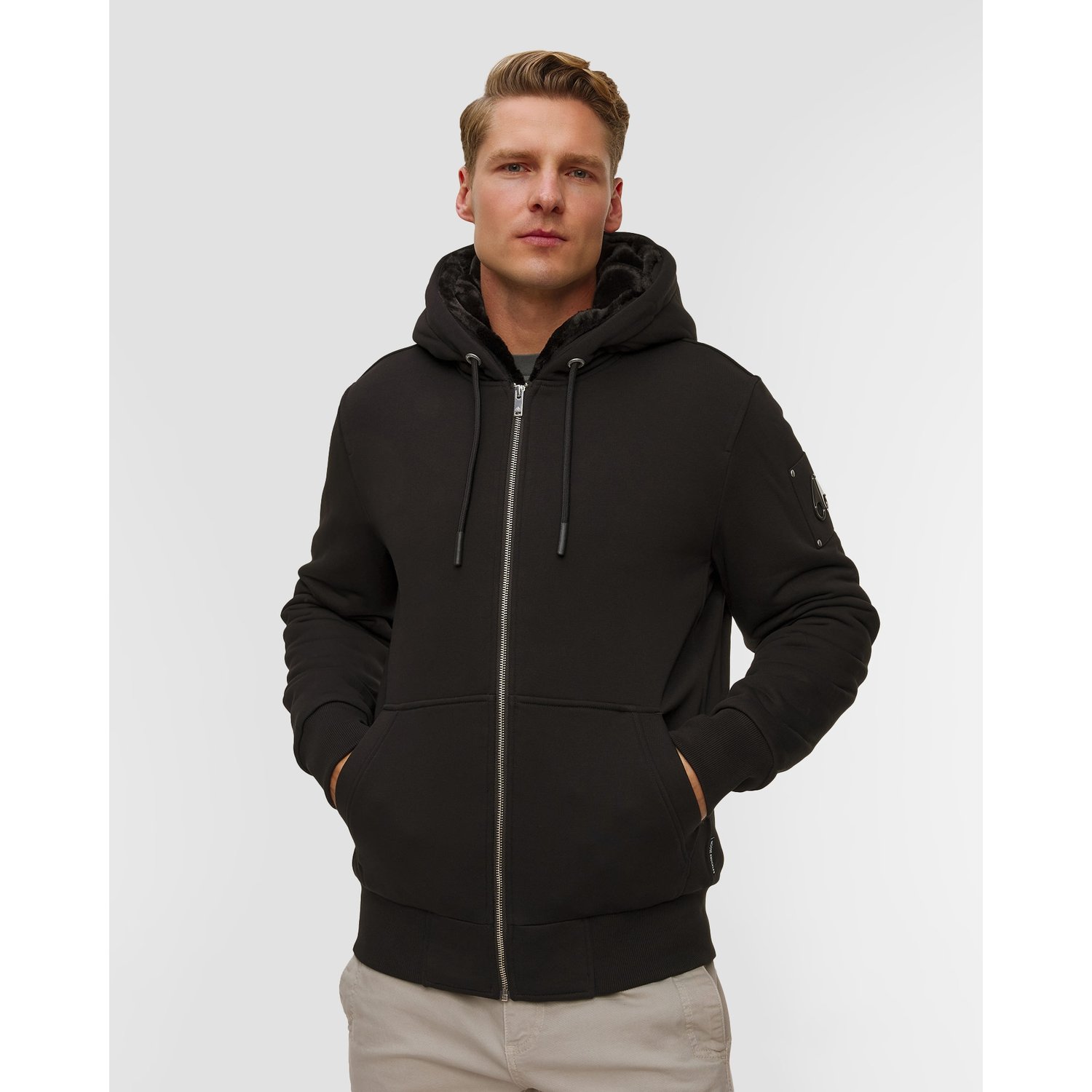 Czarna Bluza Z Kapturem Męska Moose Knuckles Classic Bunny