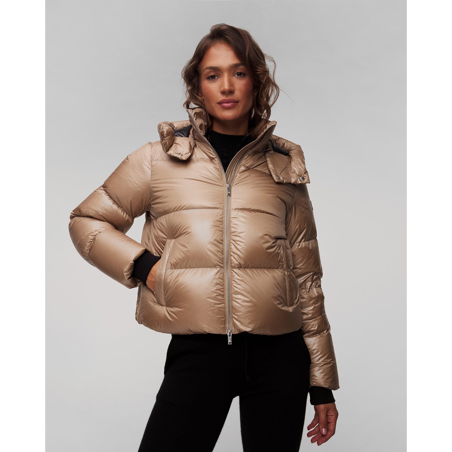 Beżowa Kurtka Puchowa Damska Moose Knuckles Moonstone Jacket