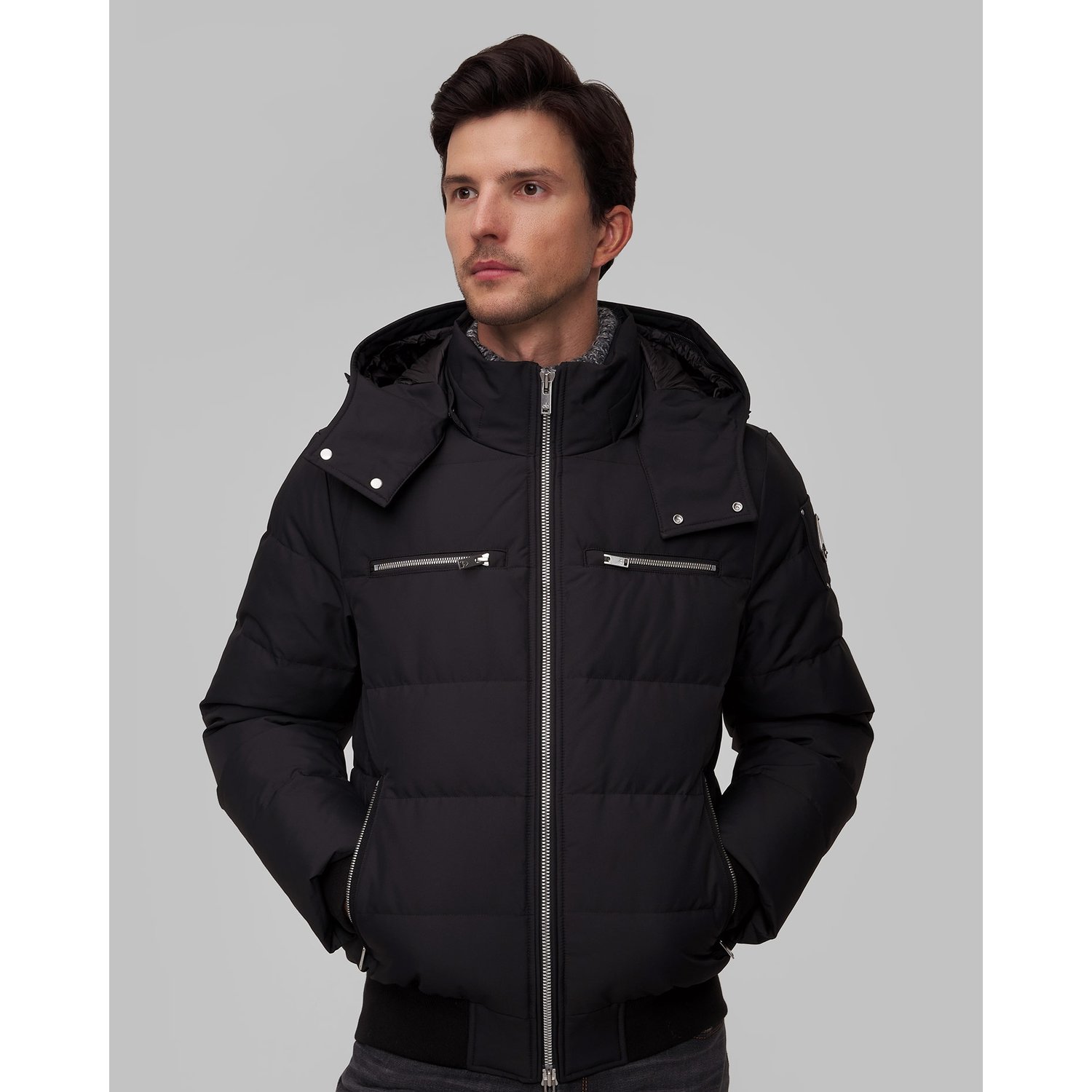 Czarna Kurtka Puchowa Męska Moose Knuckles Cloud Bomber Neoshear