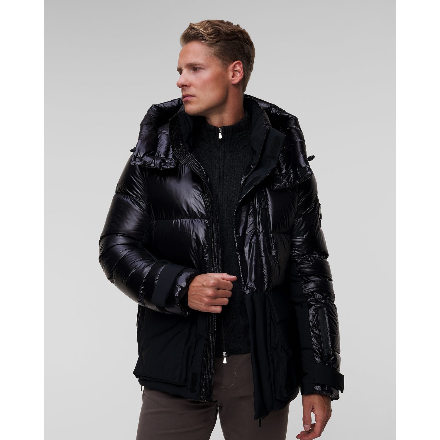 Czarna Kurtka Puchowa Męska Moose Knuckles Adams Peak Jacket
