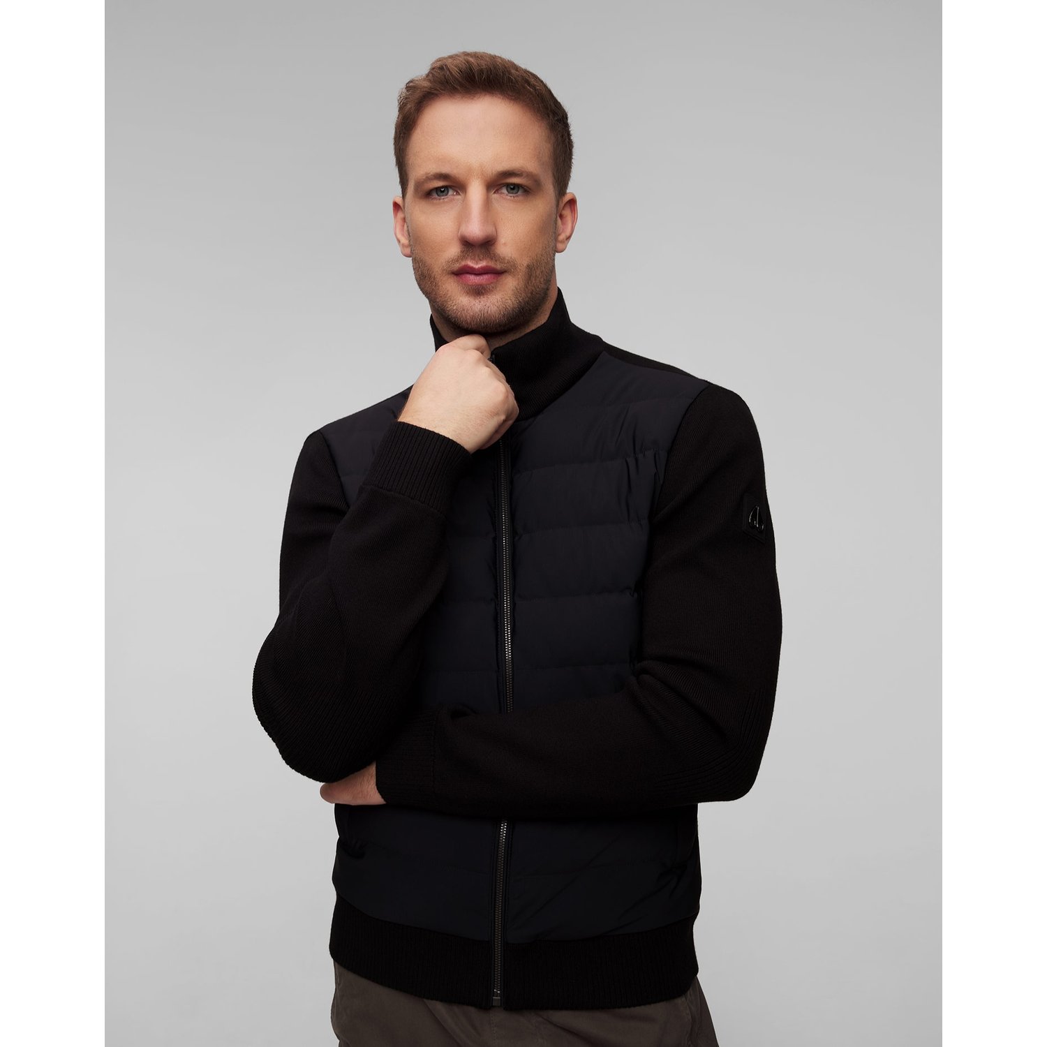 Czarna Kurtka Hybrydowa Męska Moose Knuckles Kamet Hybrid Jacket
