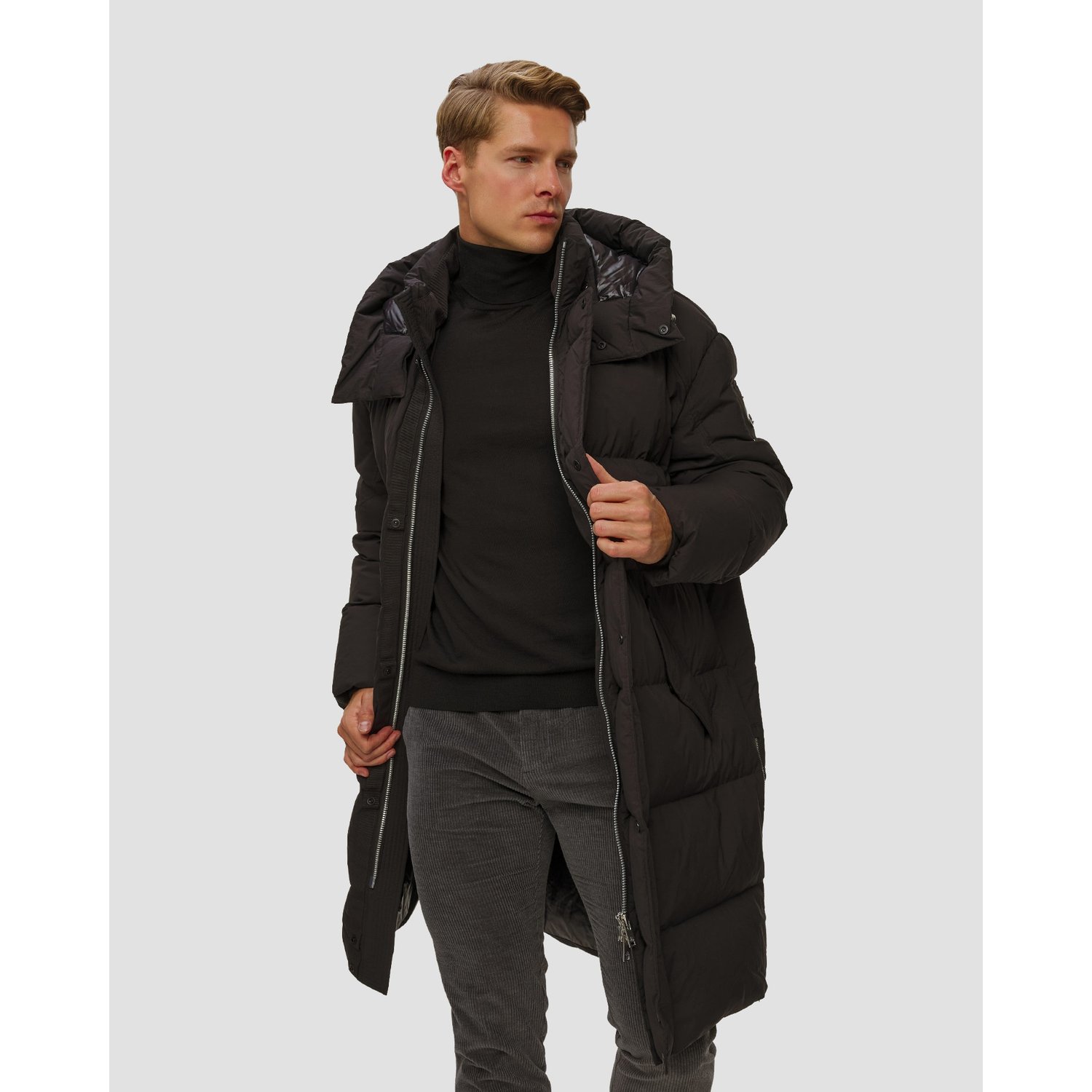 Czarna Kurtka Męska Moose Knuckles Everest Long Puffer
