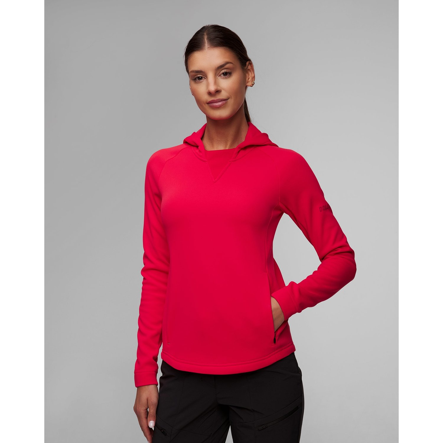 Czerwona Bluza Damska Z Kapturem Dolomite Latemar Fleece