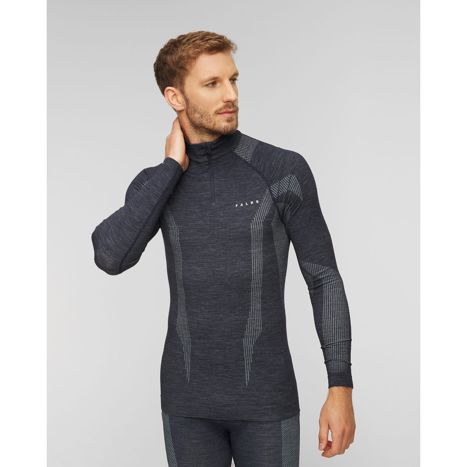 Longsleeve Męski Falke Wool-tech Zip