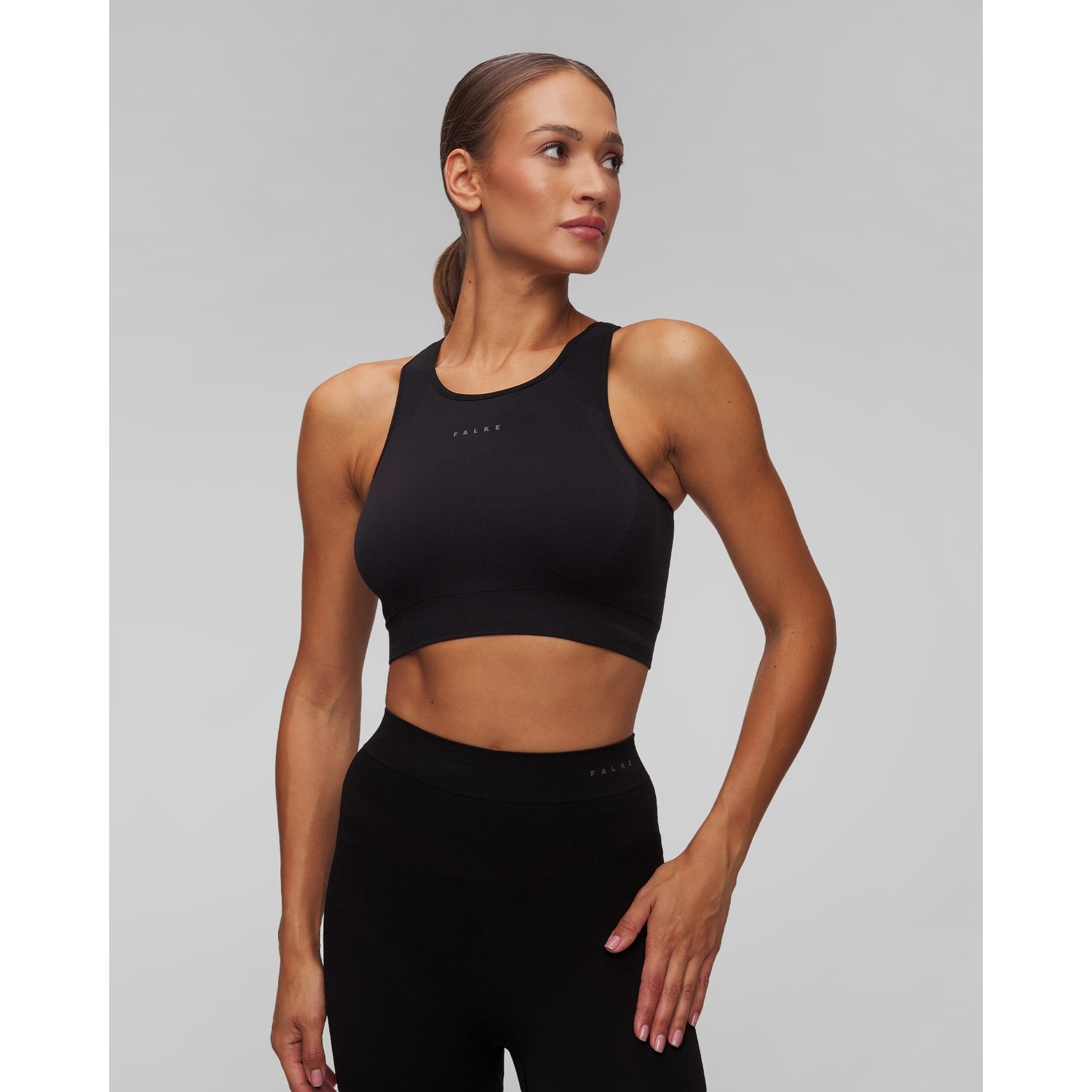 Czarny Top Do Jogi Falke Yoga Bra