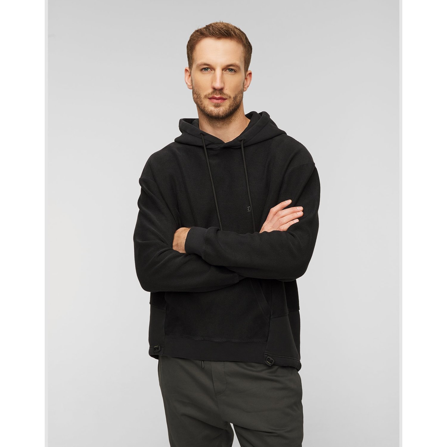 Czarna Bluza Z Kapturem Męska Dondup Fleece