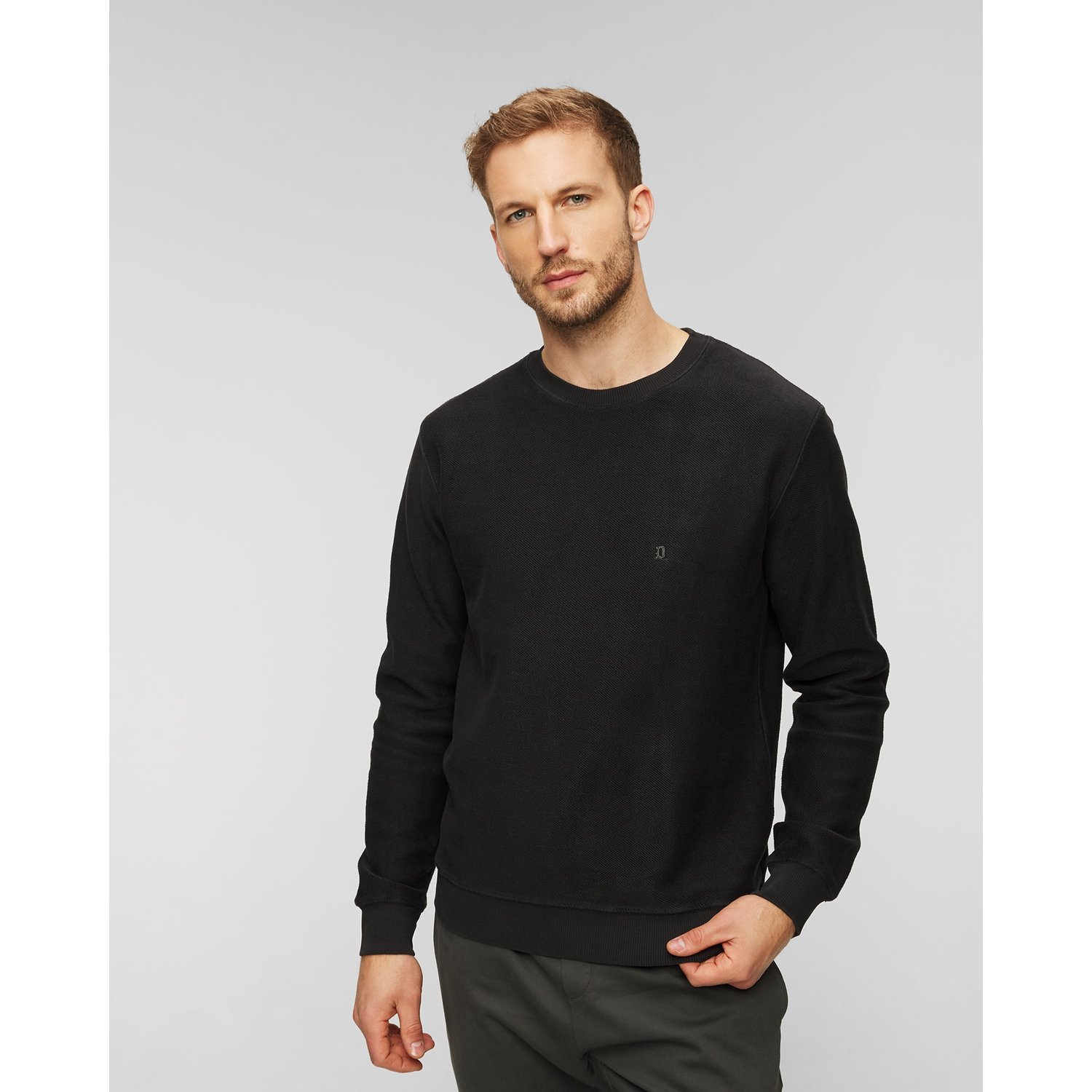Czarna Bluza Męska Dondup Fleece