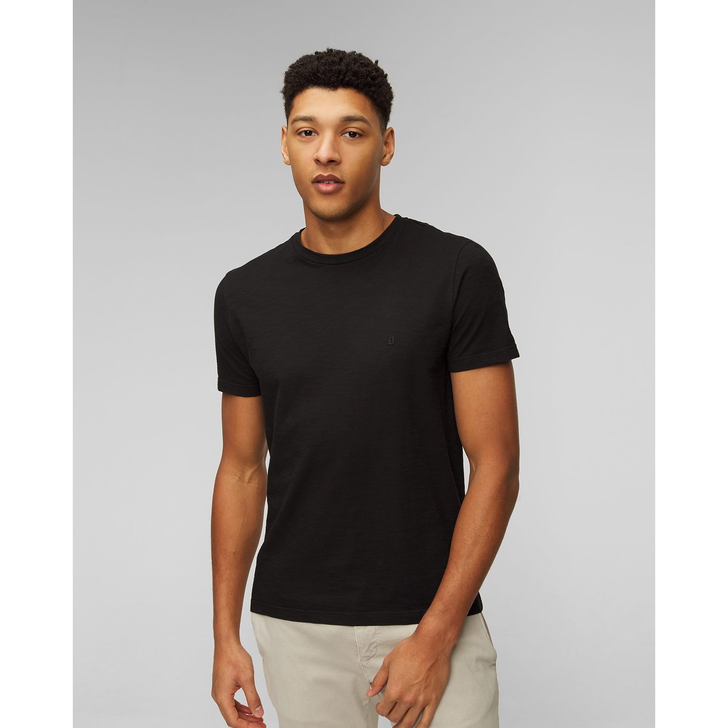 Czarny T-shirt Męski Dondup