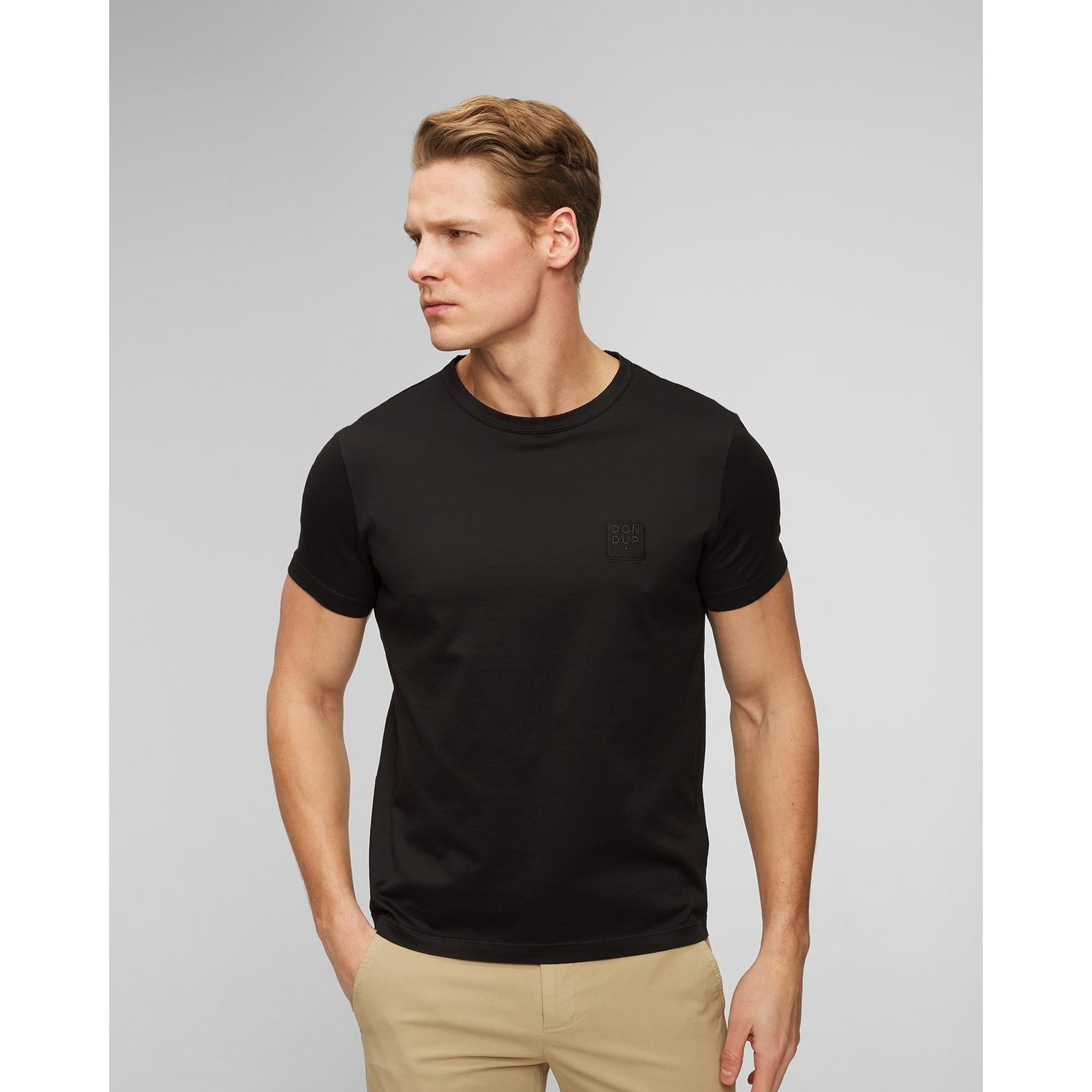 Czarny T-shirt Męski Dondup