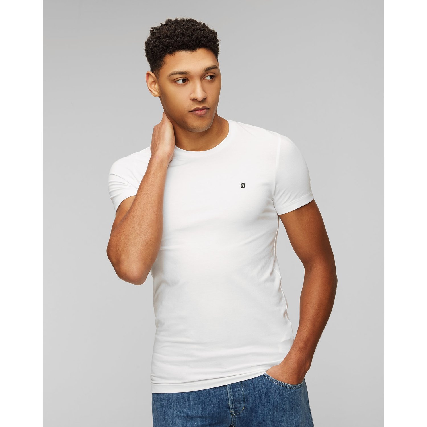 Biały T-shirt Męski Dondup
