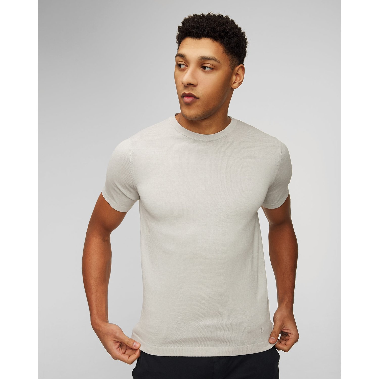 Szary T-shirt Męski Dondup