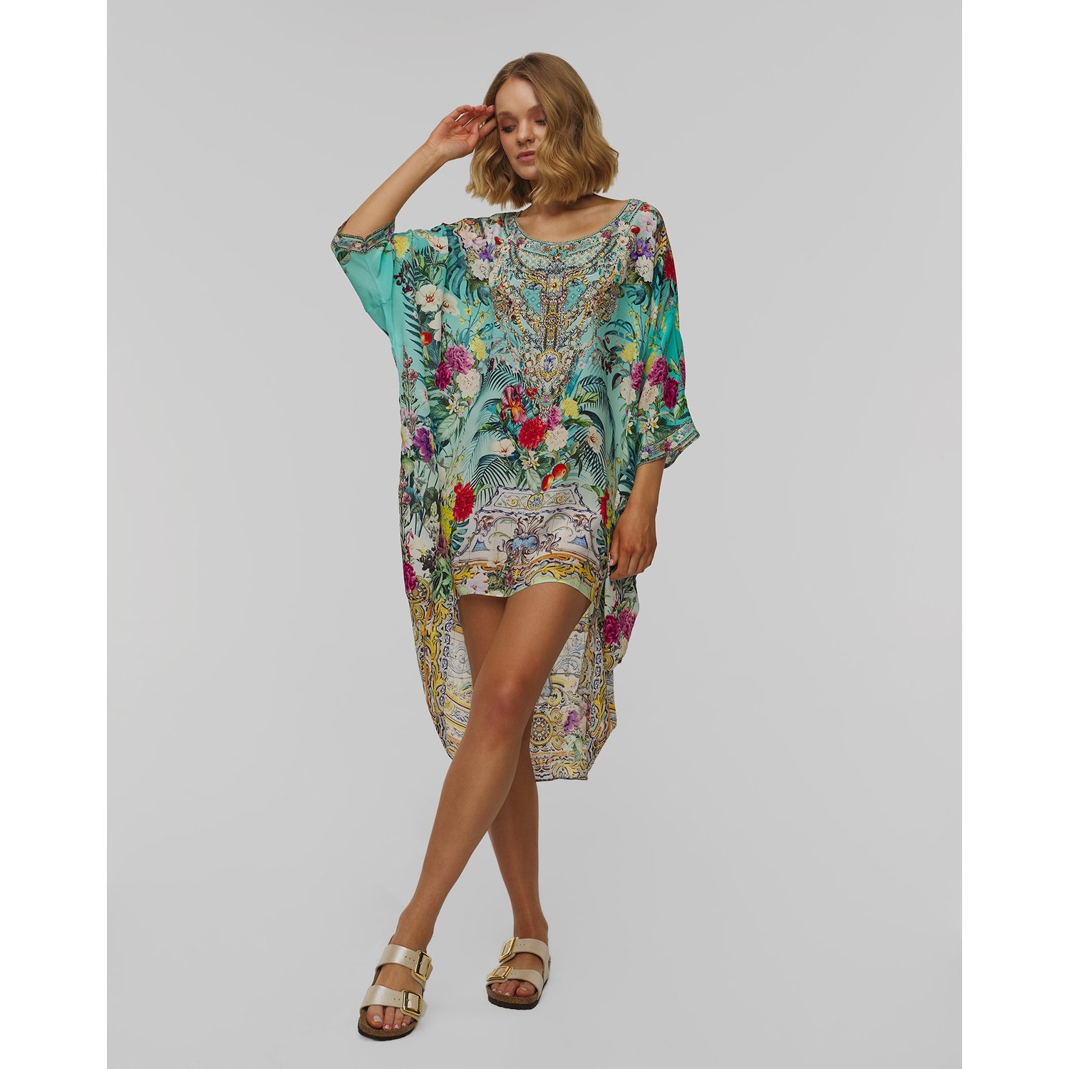 Jedwabna Tunika Damska Camilla Scoop Back Hem Dress